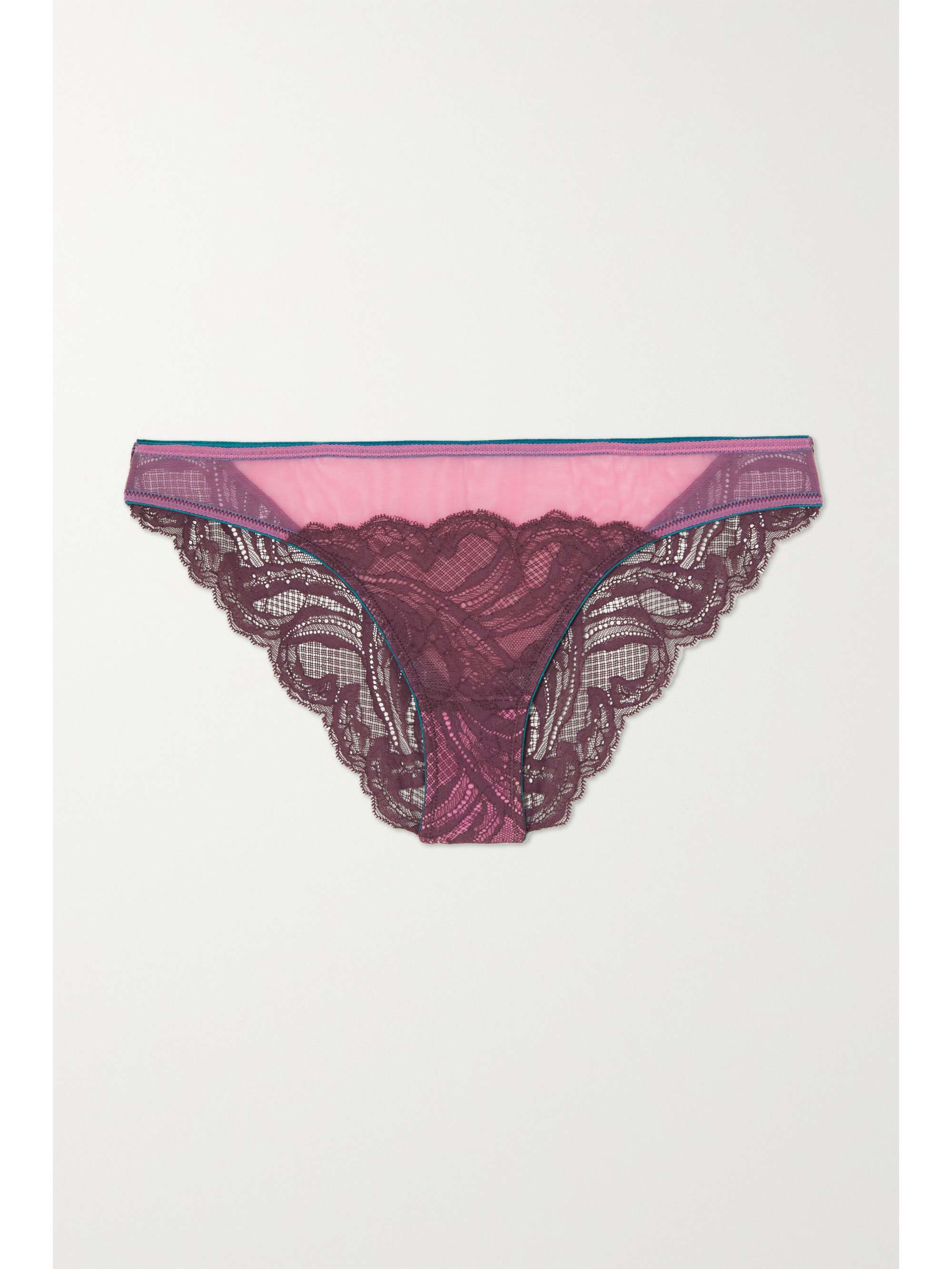 Purple Clementine Recycled Lace And Tulle Briefs Dora Larsen Net A Porter