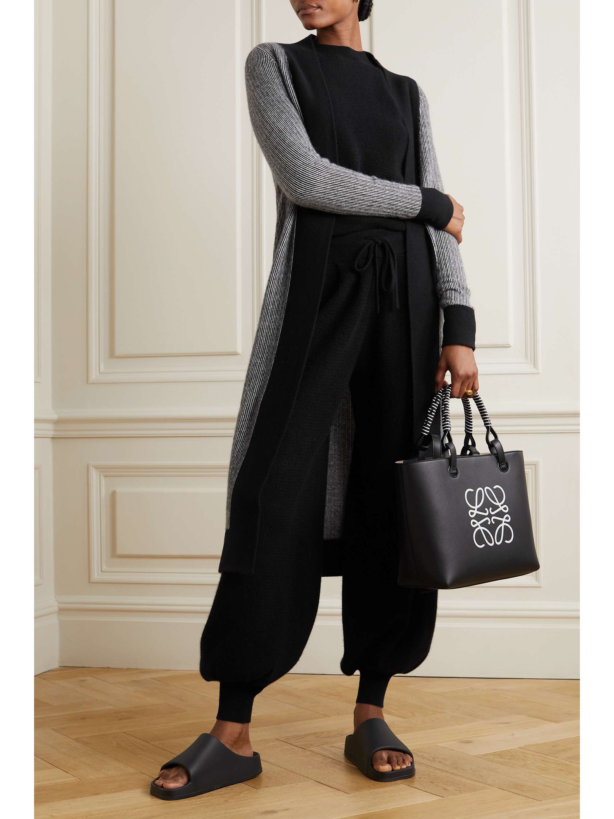 Black Lilac cashmere track pants 