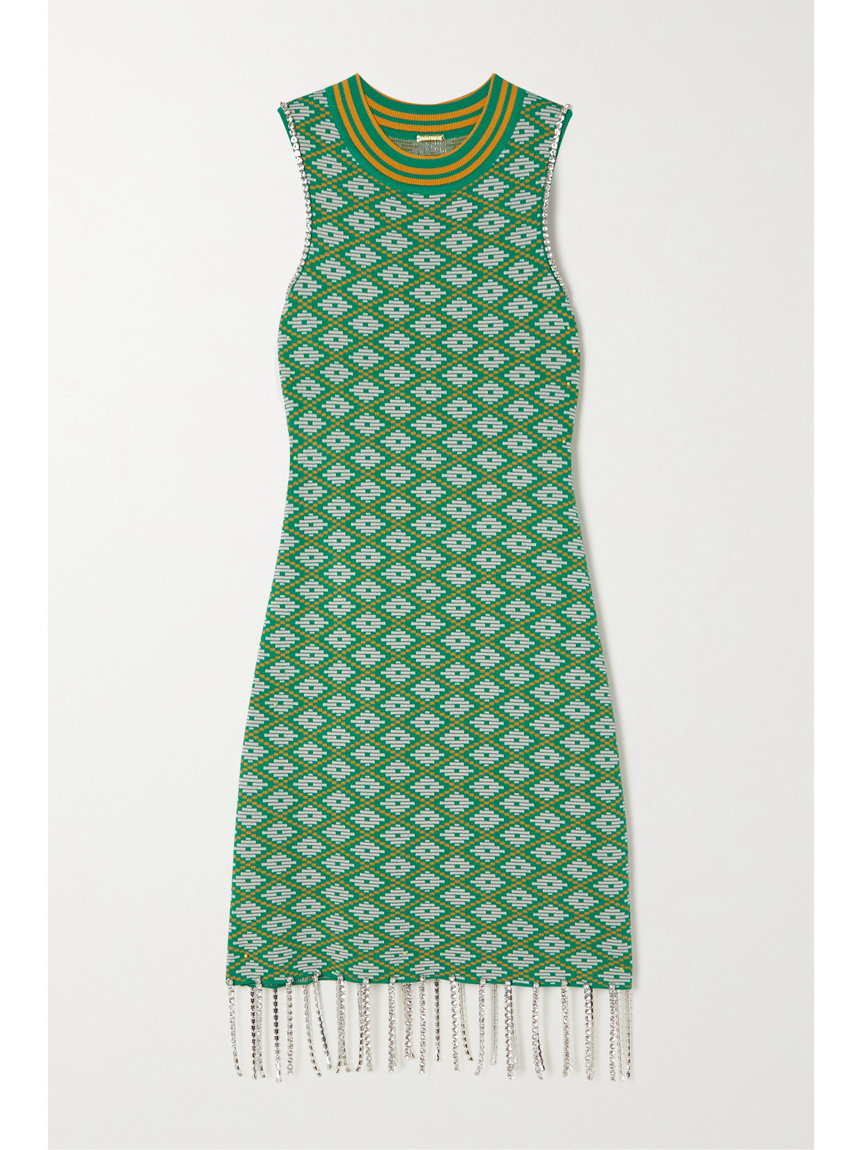 Dodo Bar Or - Koko Fringed Embellished Jacquard-knit Mini Dress - Green 22 Awaiting product image
