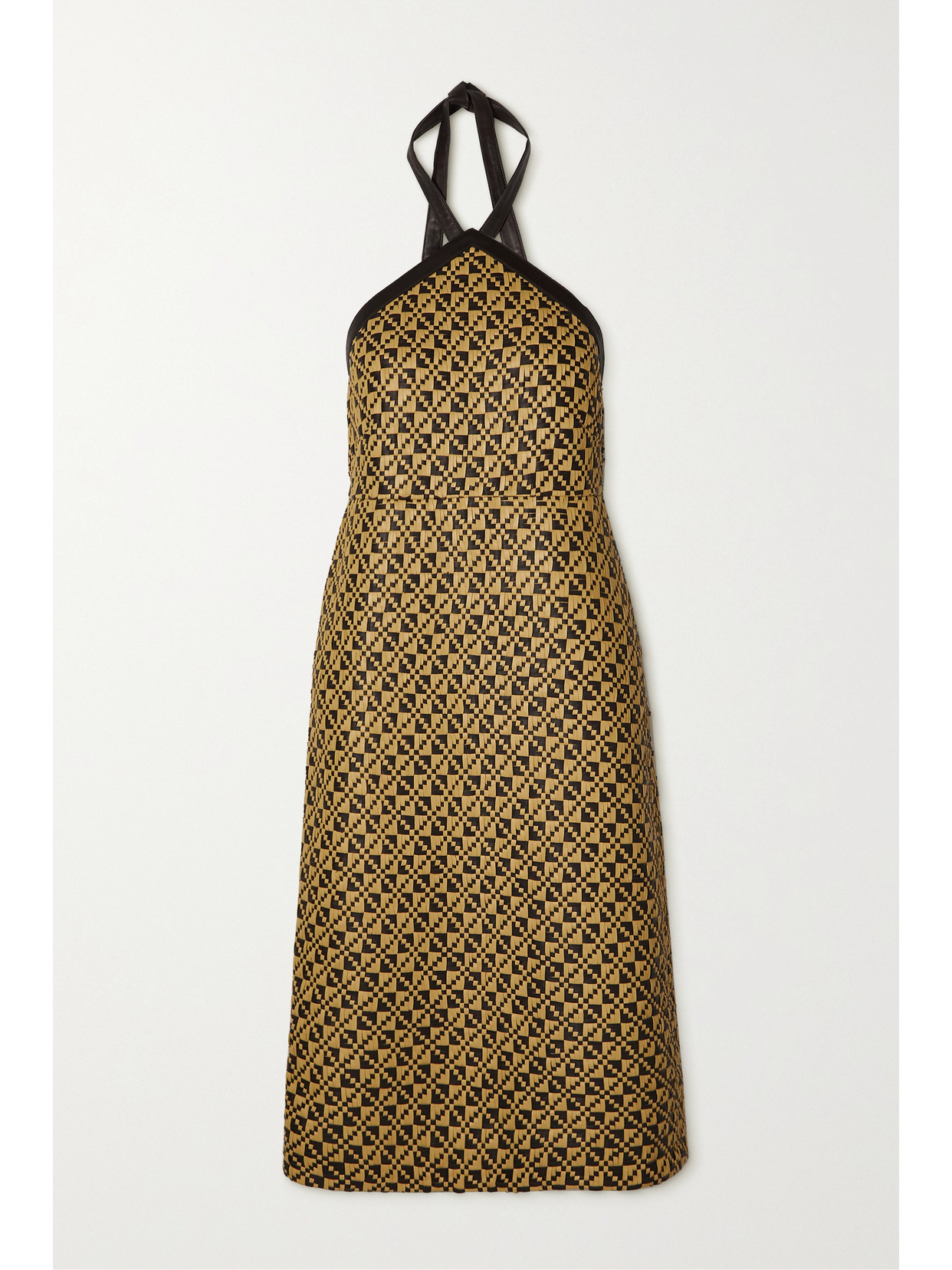 Dodo Bar Or Jo Woven Leather Halterneck Midi Dress In Yellow | ModeSens Dodo Bar Or Jo Woven Leather Halterneck Midi Dress In Yellow | ModeSens