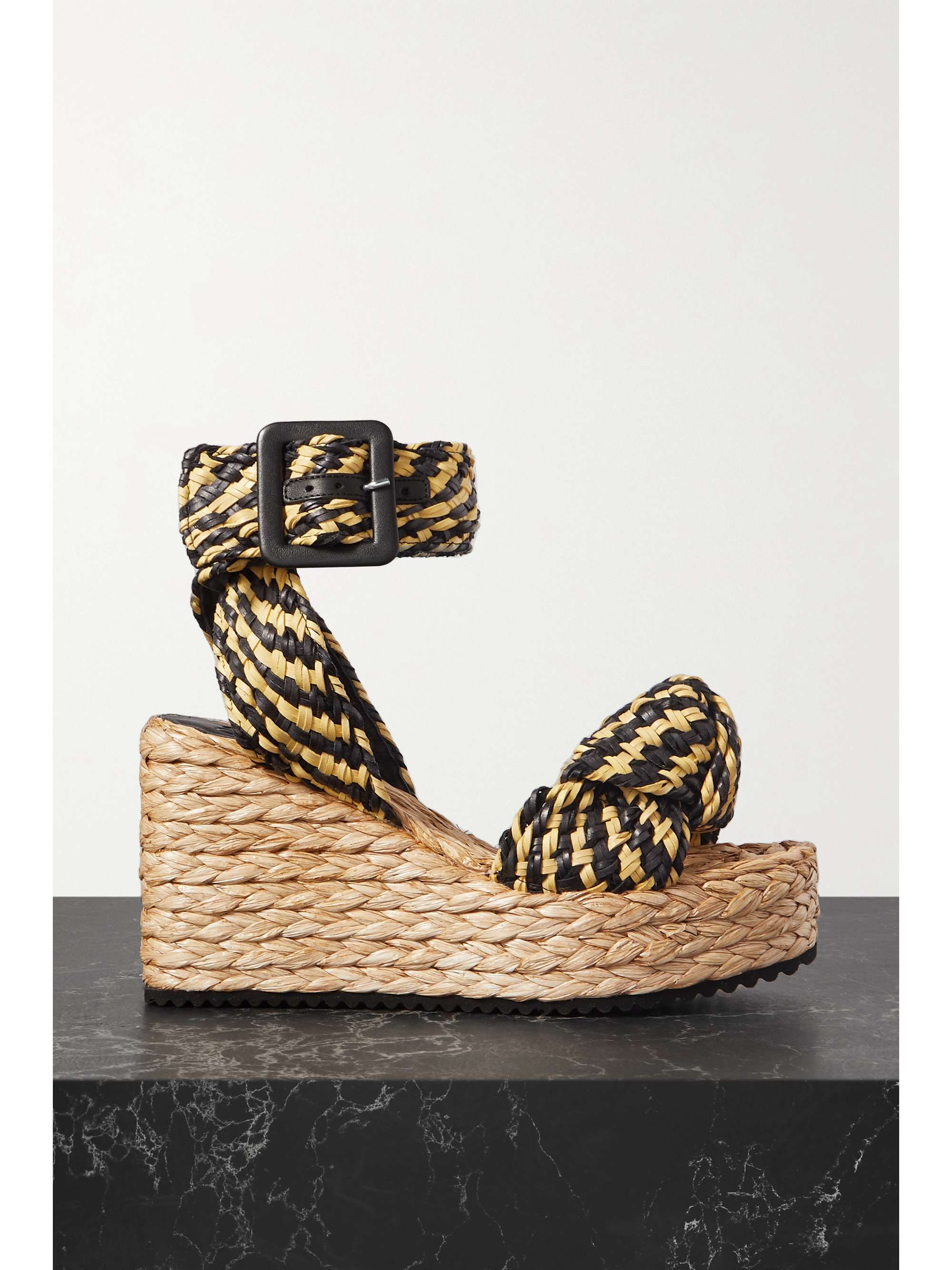 wicker platform sandals