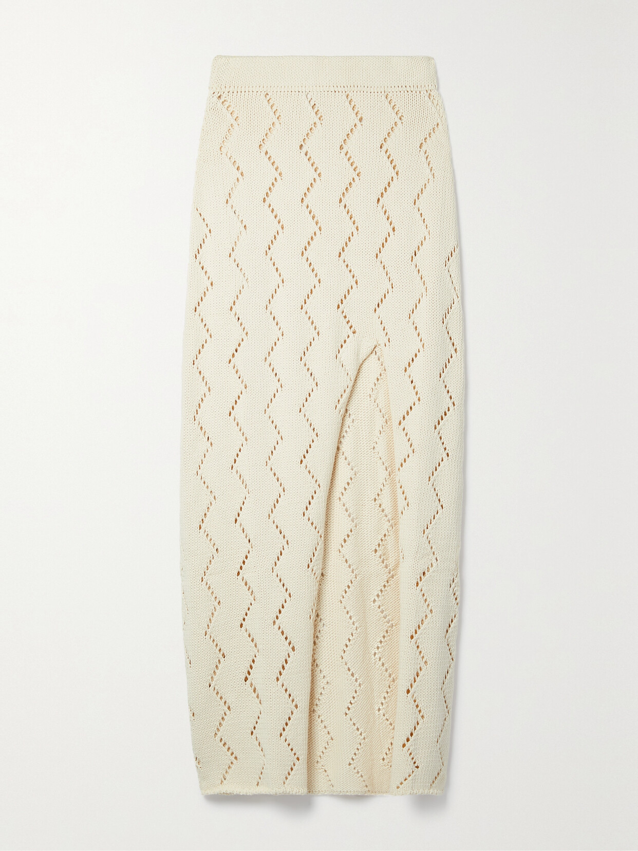 Savannah Morrow - + Net Sustain Lauryn Pointelle-knit Organic Cotton Midi Skirt - Cream