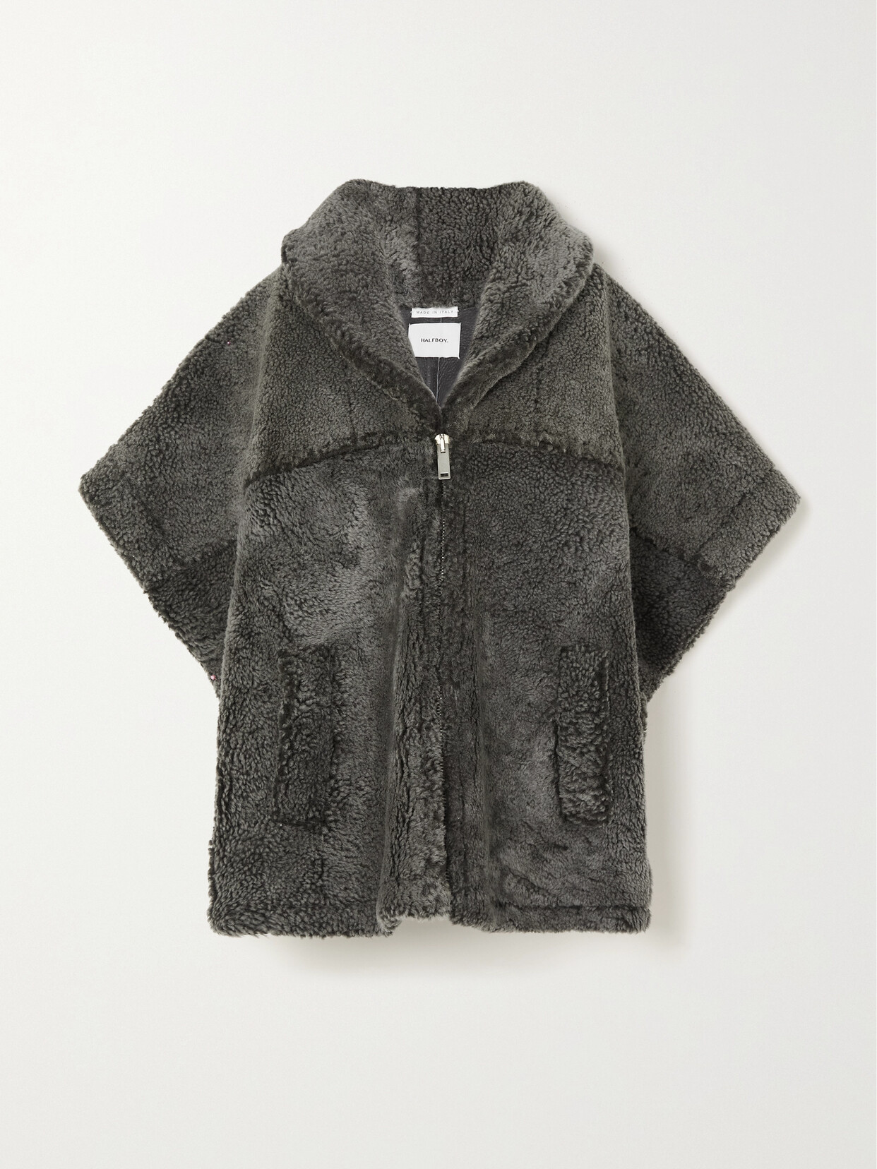 Halfboy Paneled Shearling Vest In Gray ModeSens