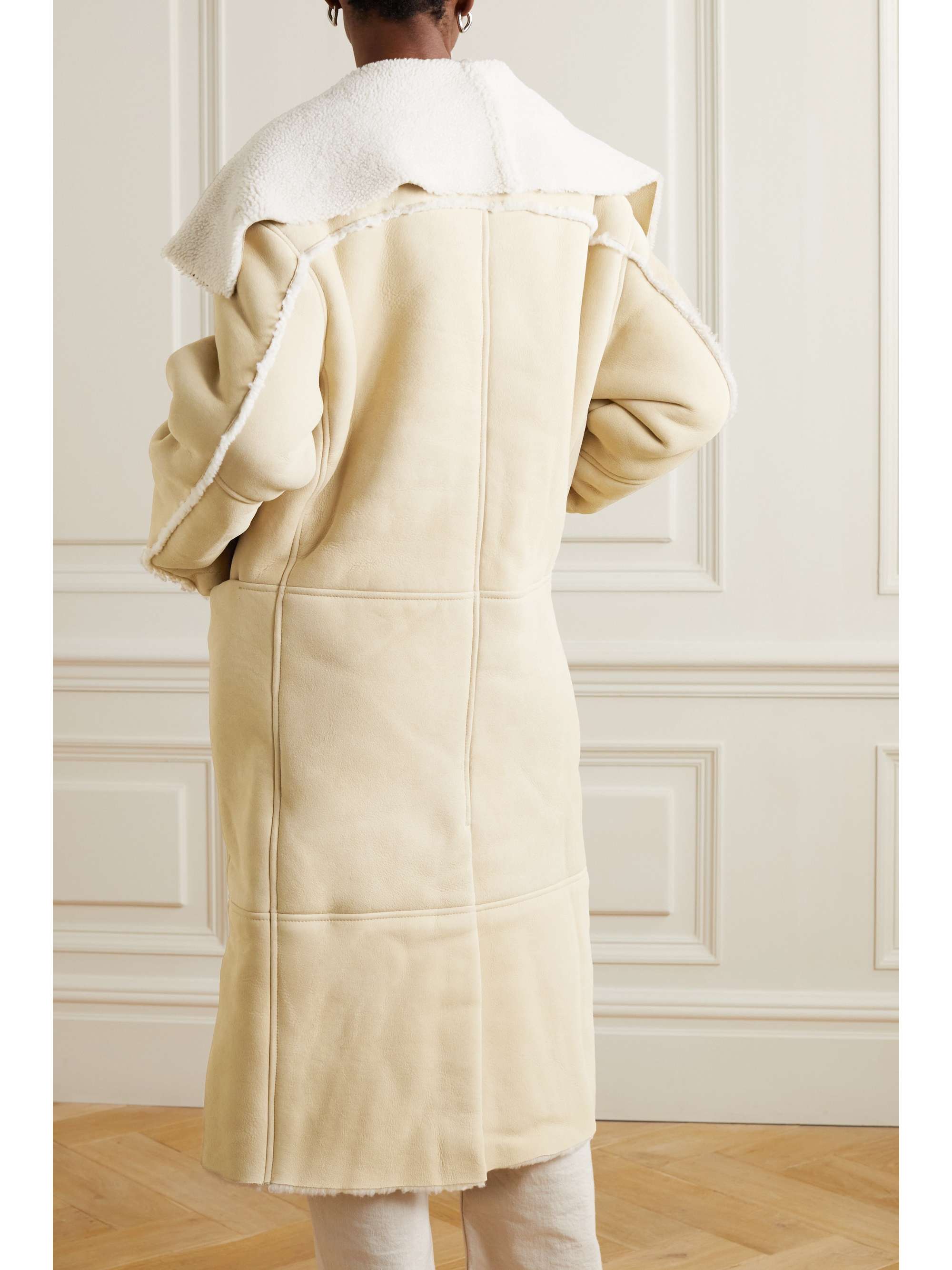 HALFBOY Paneled shearling coat