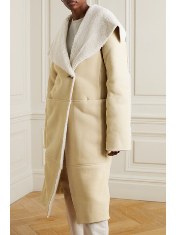HALFBOY Paneled shearling coat