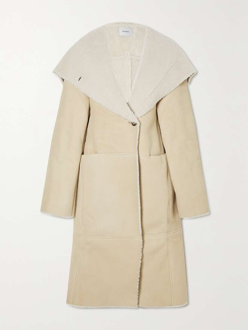 HALFBOY Paneled Shearling Coat