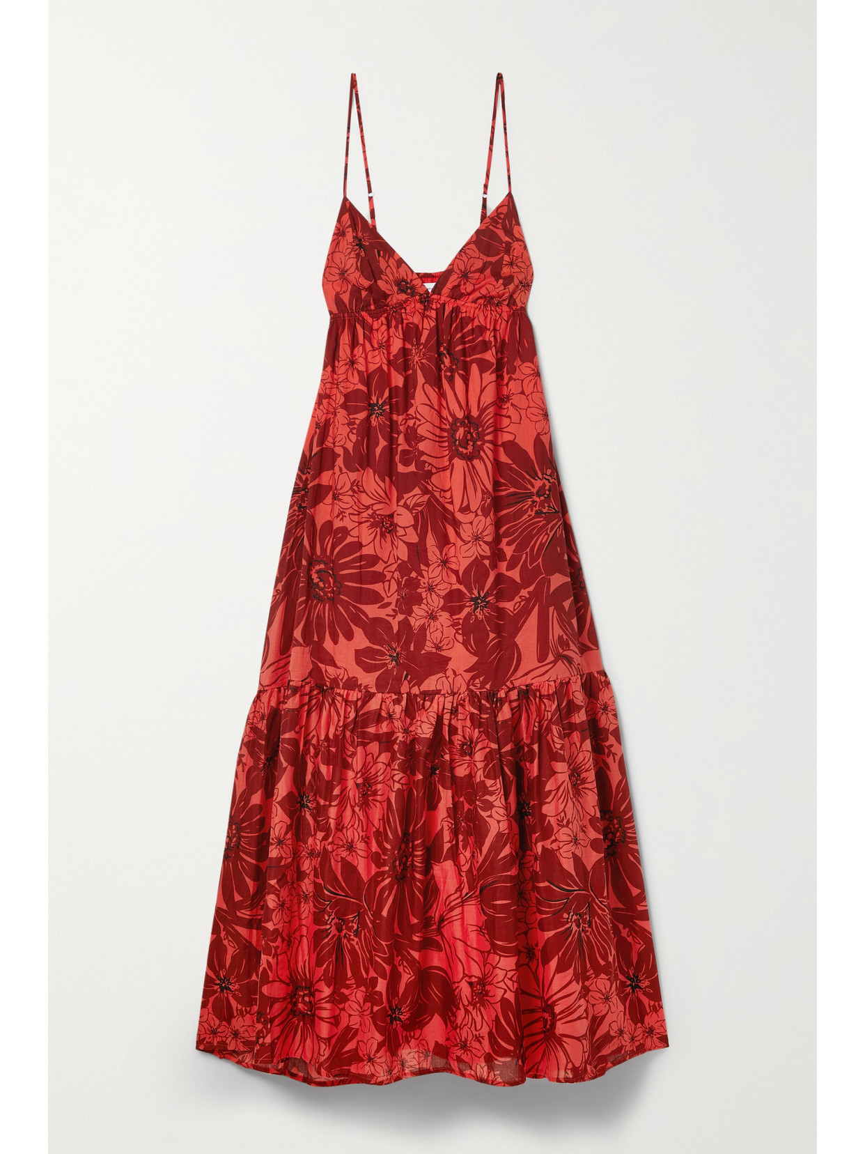 Faithfull The Brand - + Net Sustain Anisha Floral-print Cotton-voile Maxi Dress - Red