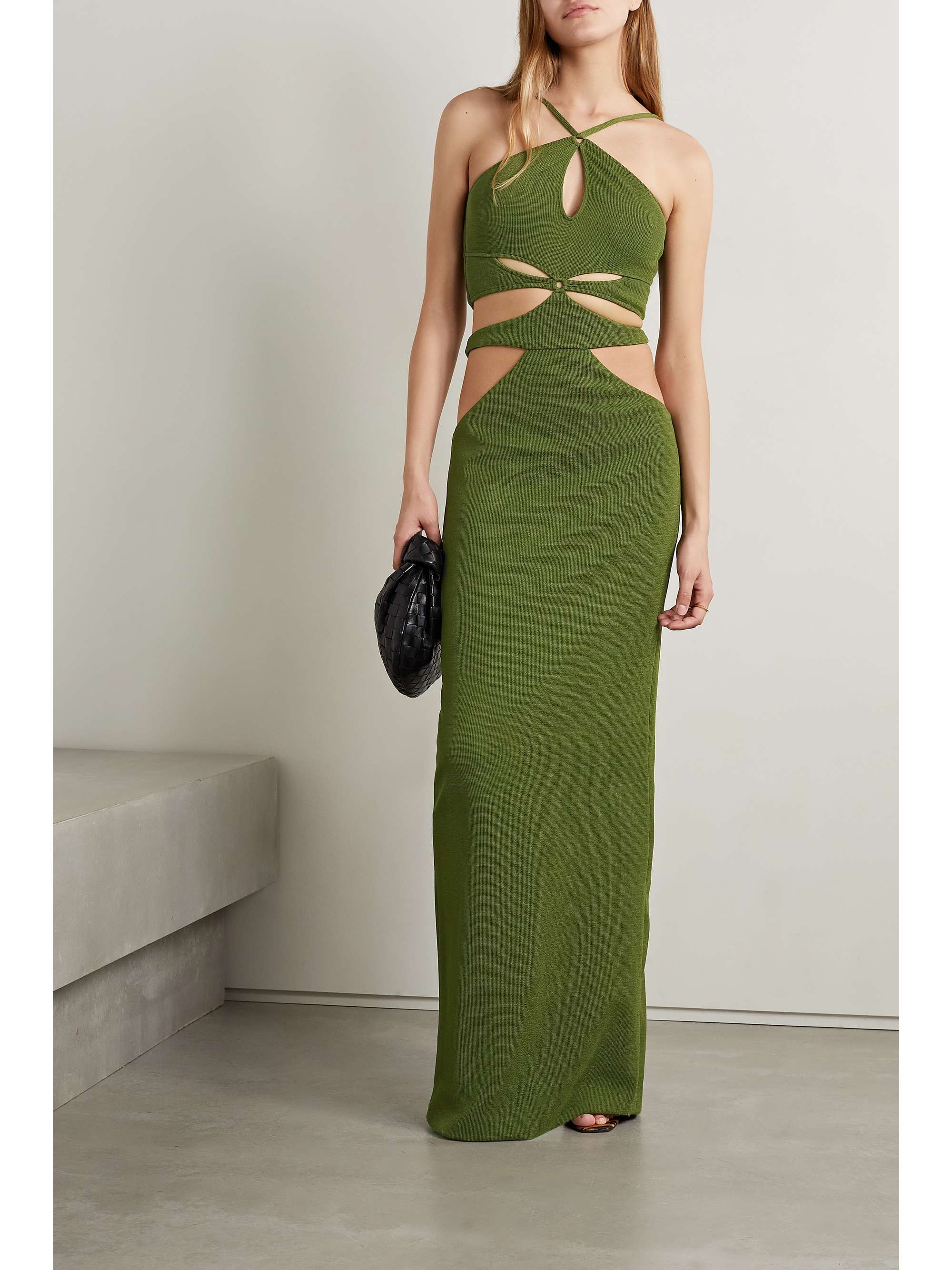 PATBO Asterisk cutout stretch-knit maxi dress