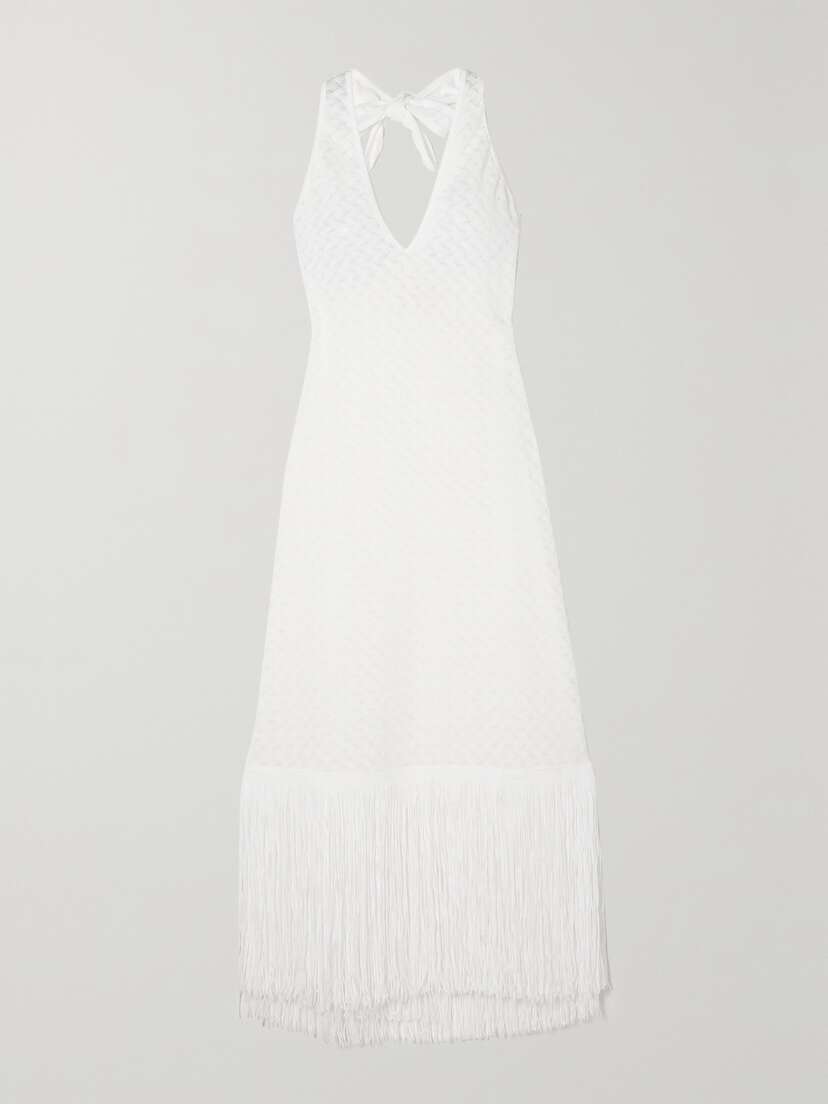 WAIMARI Levisa Fringed Lace Halterneck Coverup