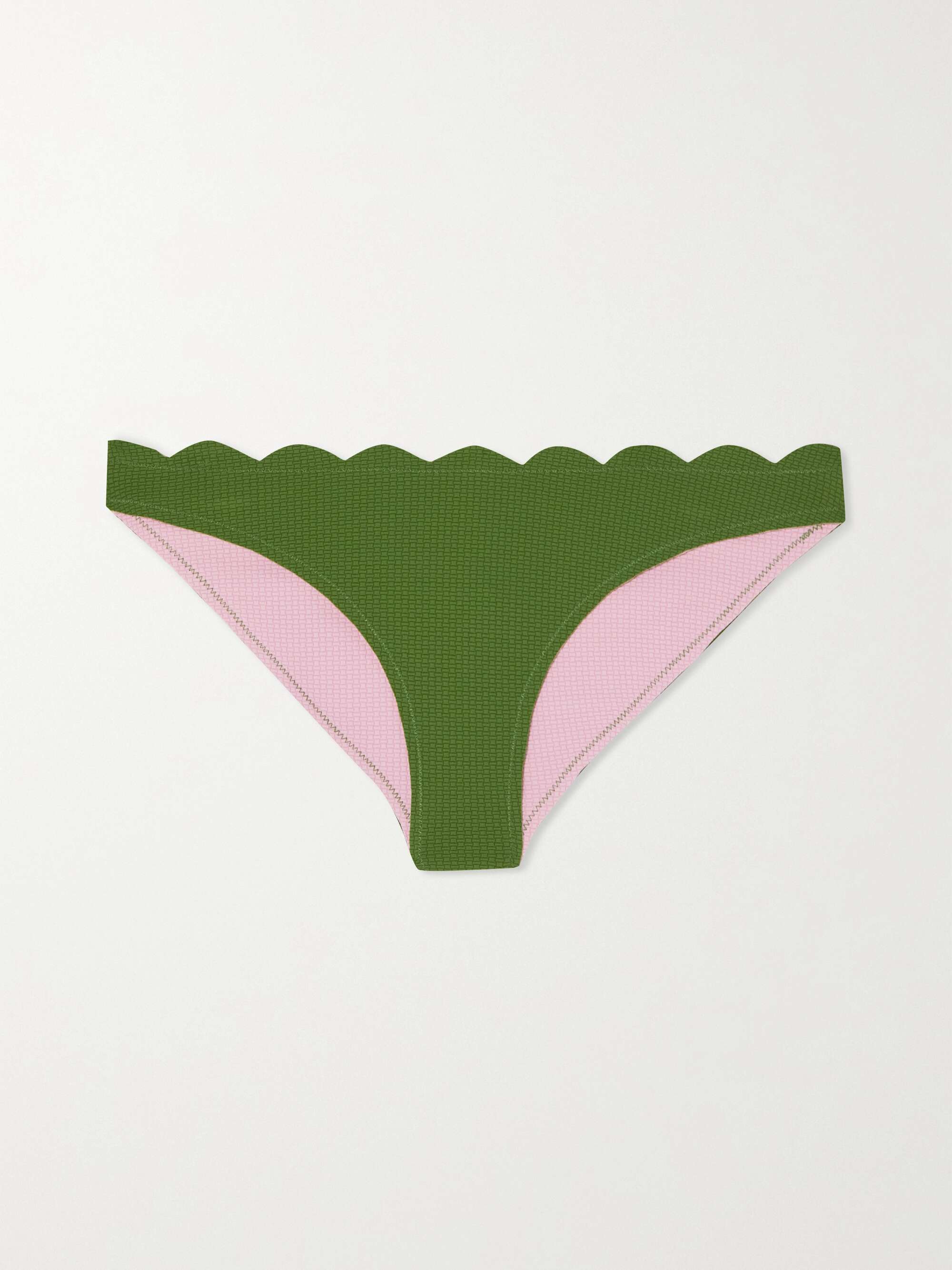 Culotte de bikini r versible en cr pon festons Santa Barbara