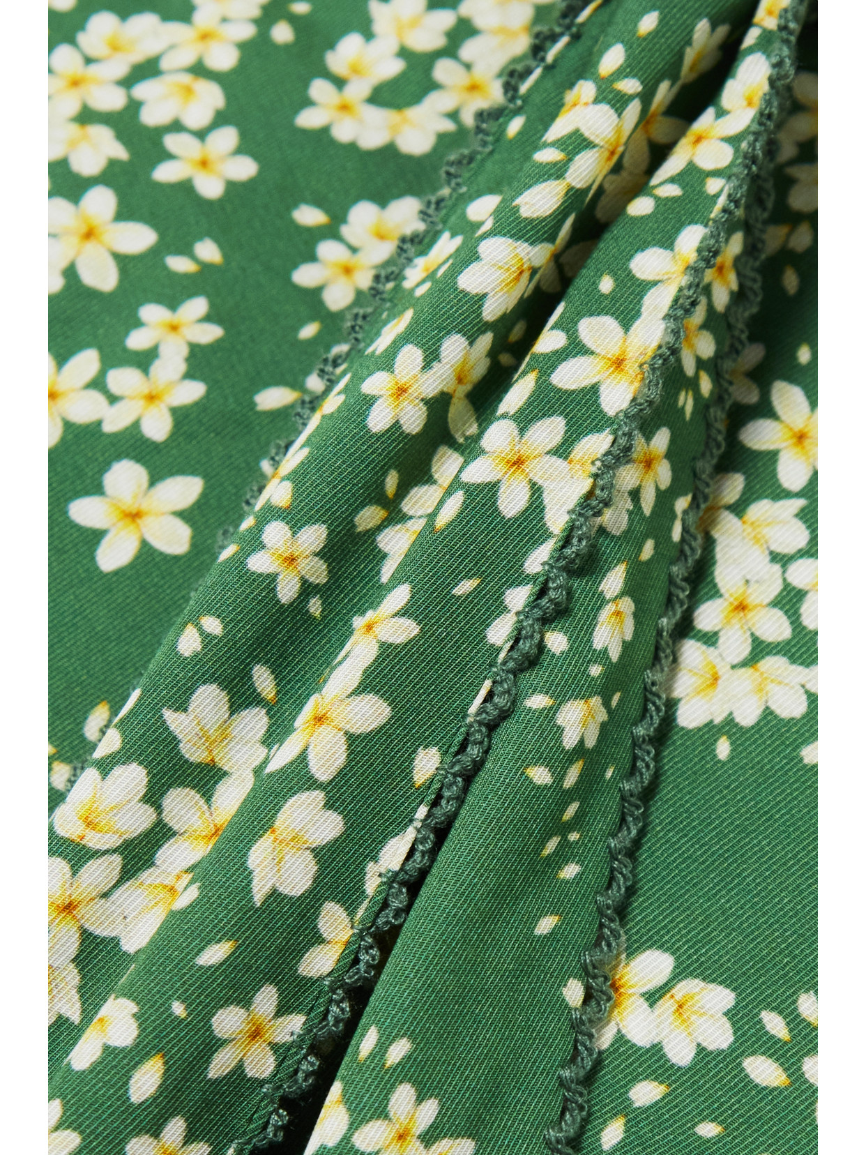 Agua By Agua Bendita Cuarzo Astro Esmeralda Cutout Floral-print Twill Maxi Dress In Green