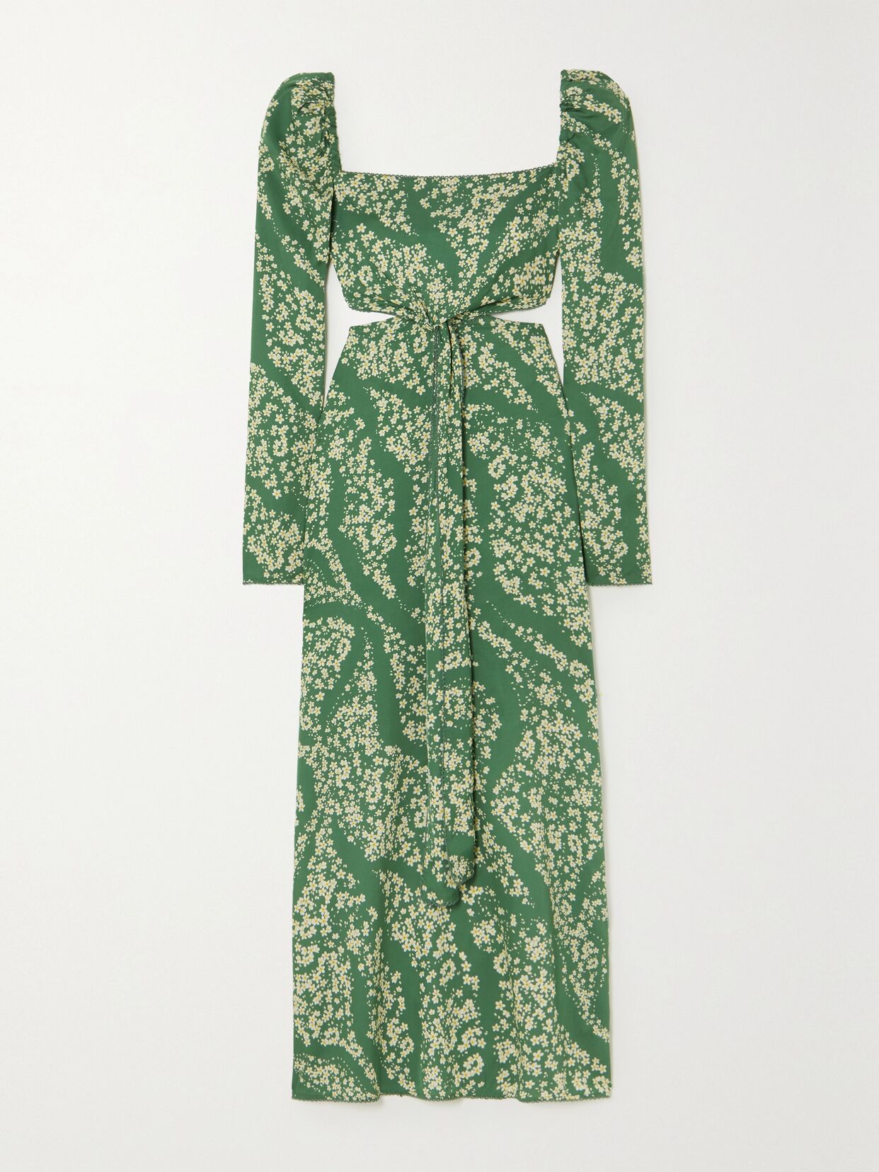 Cuarzo Astro Esmeralda cutout floral-print twill maxi dress