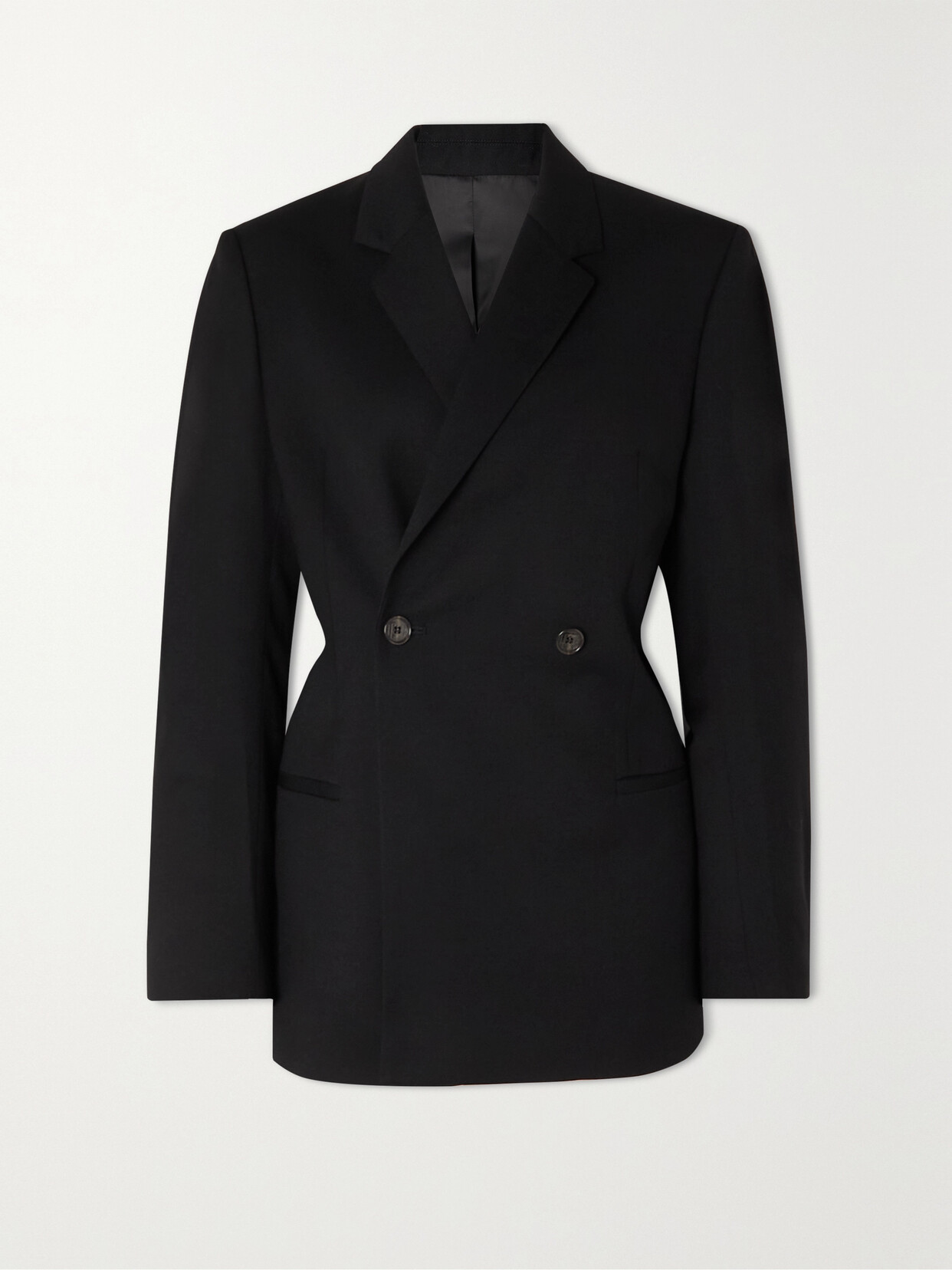 Totême Double-breasted Wool Blazer In Black