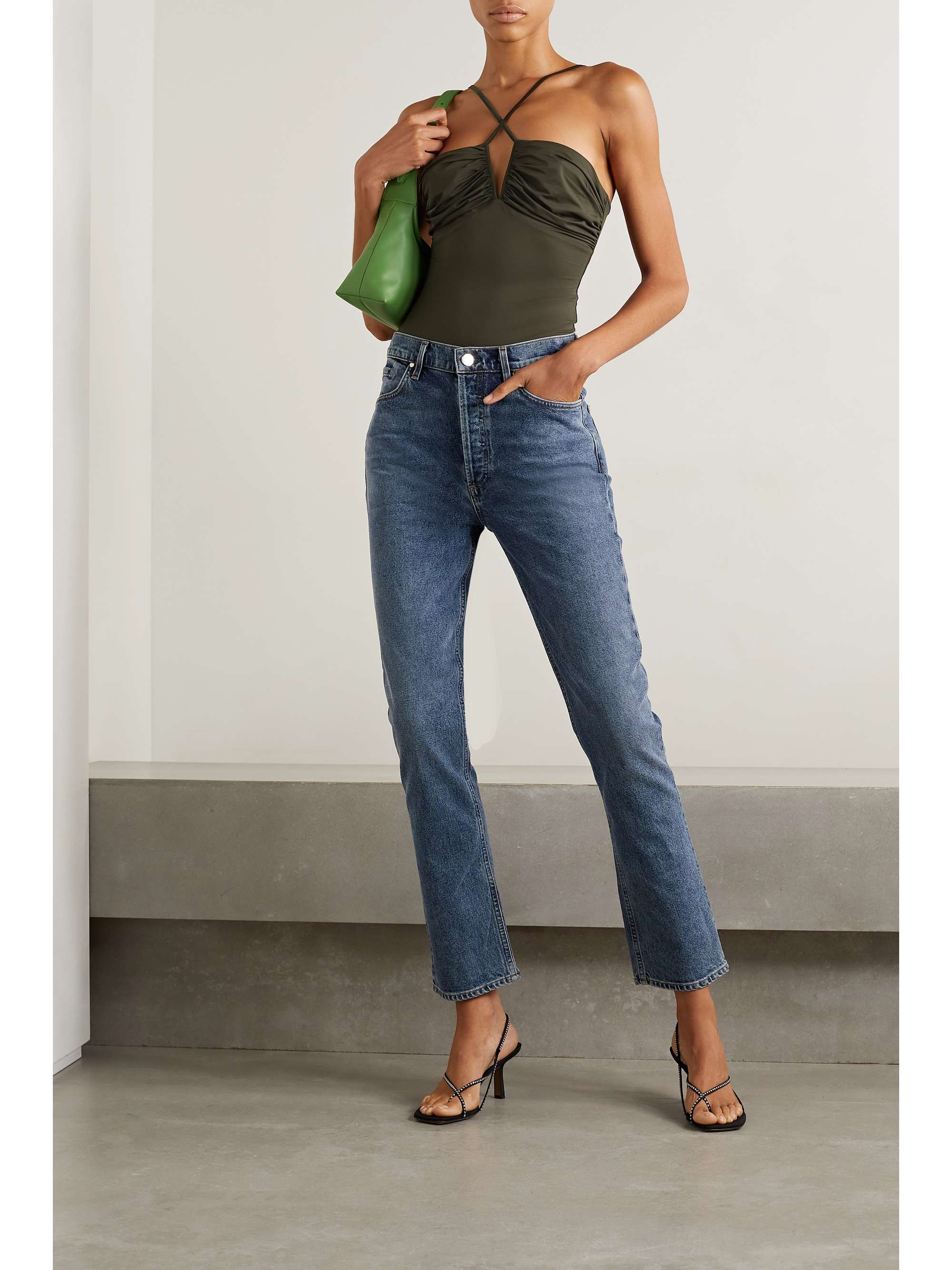 GOLDSIGN Arvin ruched stretch-jersey bodysuit