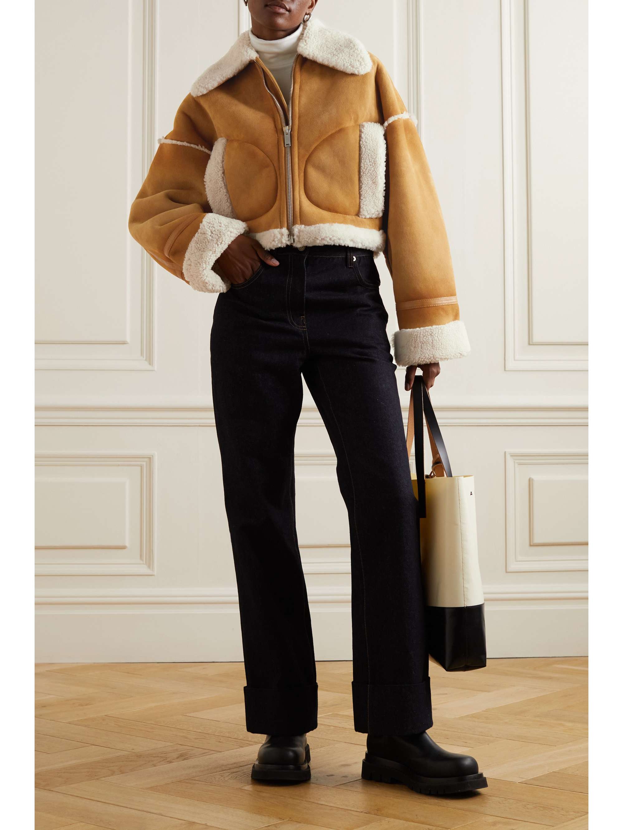 HALFBOY Cropped shearling jacket