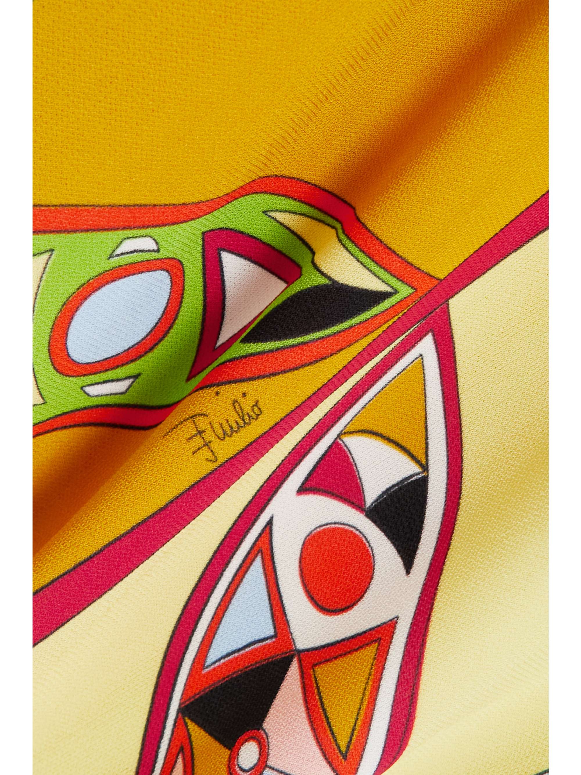 PUCCI 印花缎面绉纱挂脖迷你连衣裙