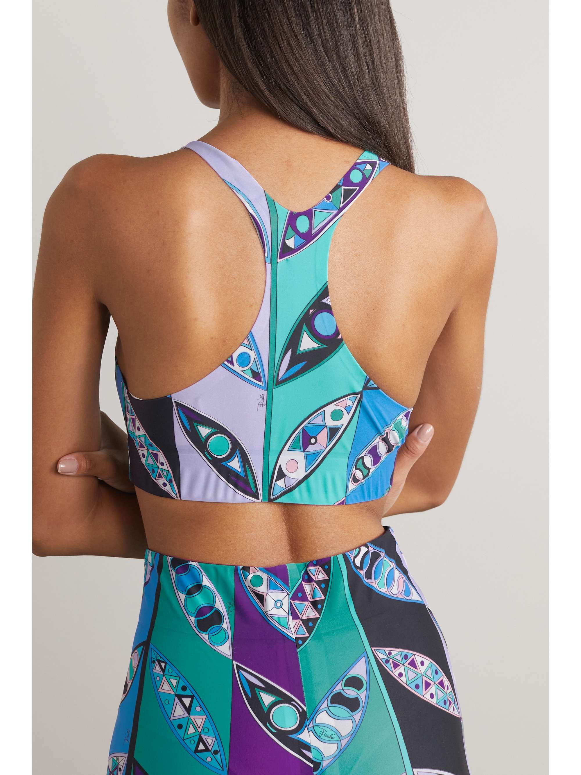 PUCCI Printed stretch sports bra