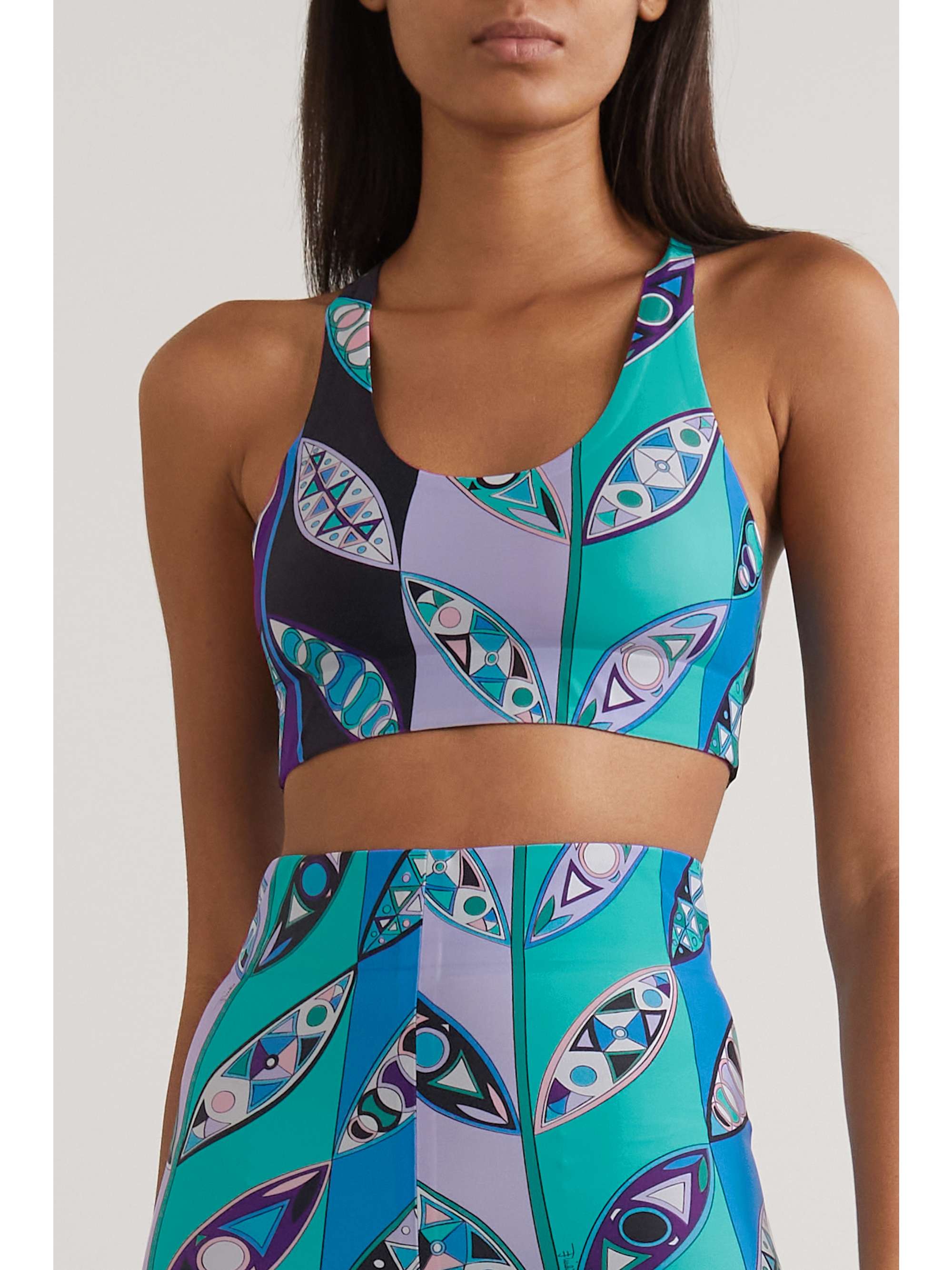 PUCCI Printed stretch sports bra