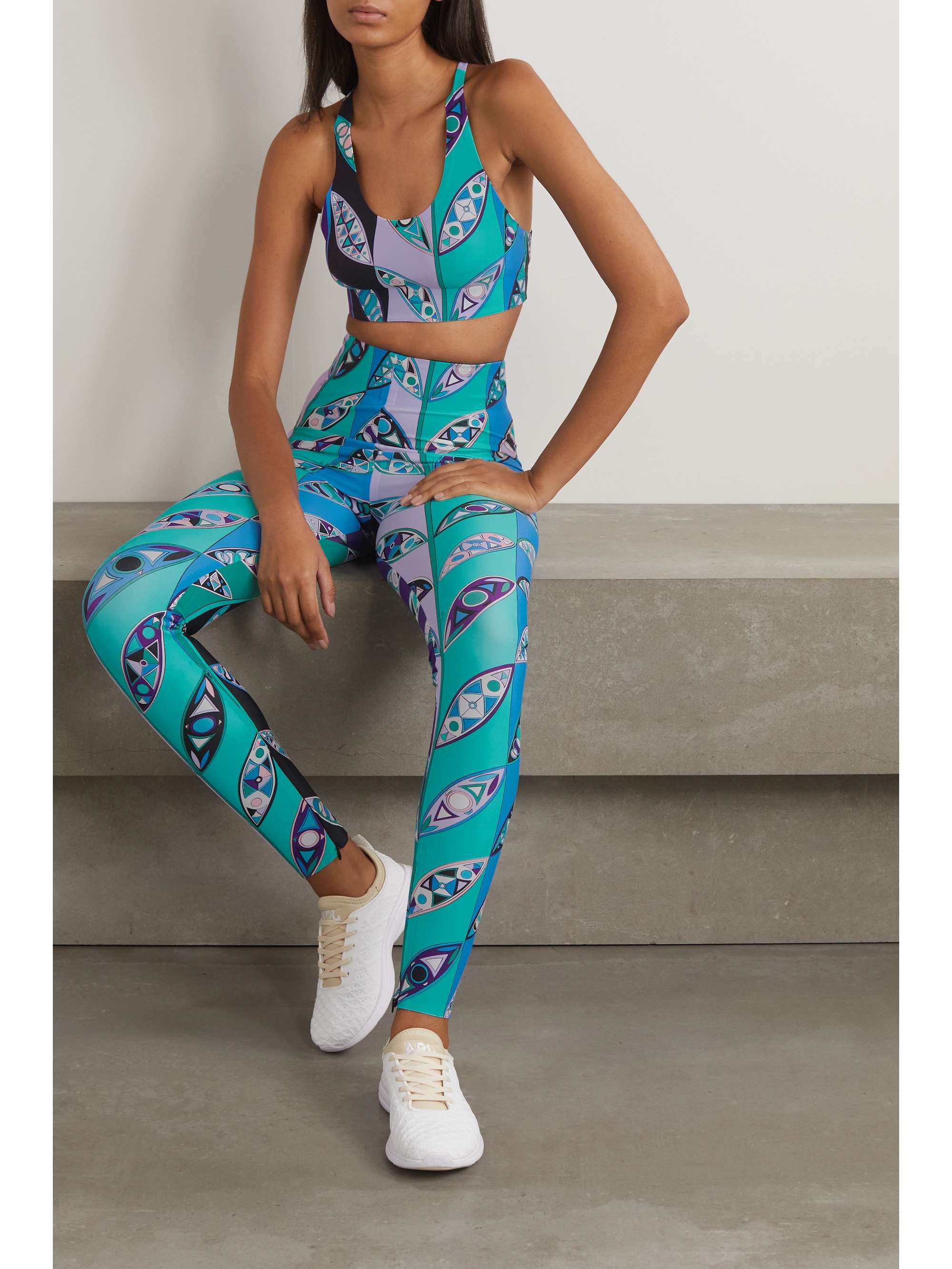 PUCCI Printed stretch sports bra
