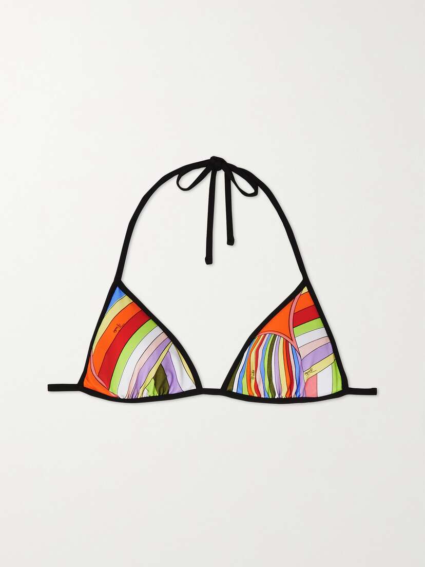 PUCCI Printed Halterneck Triangle Bikini Top