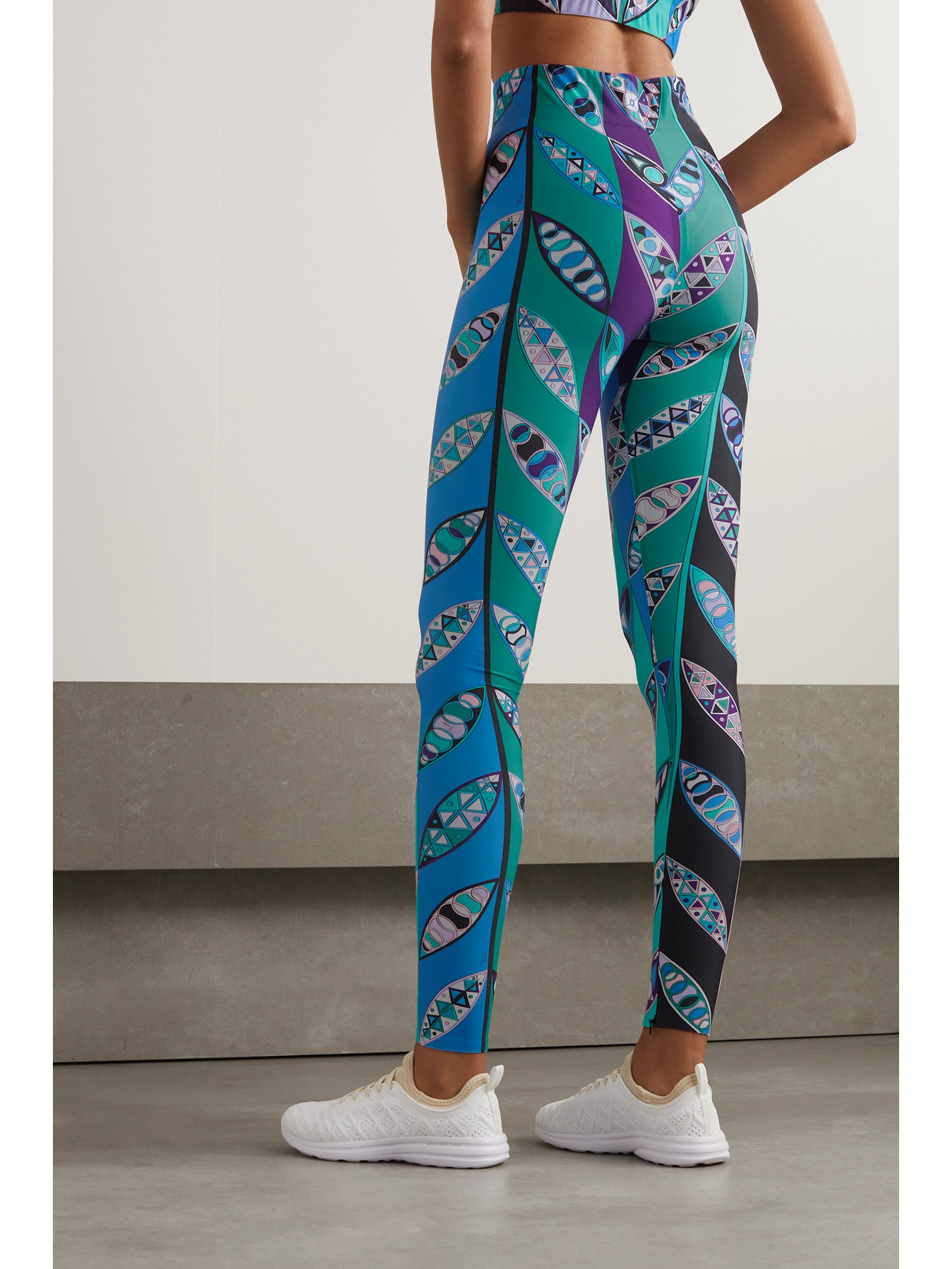 Shop Pucci Printed Stretch Leggings In Blue