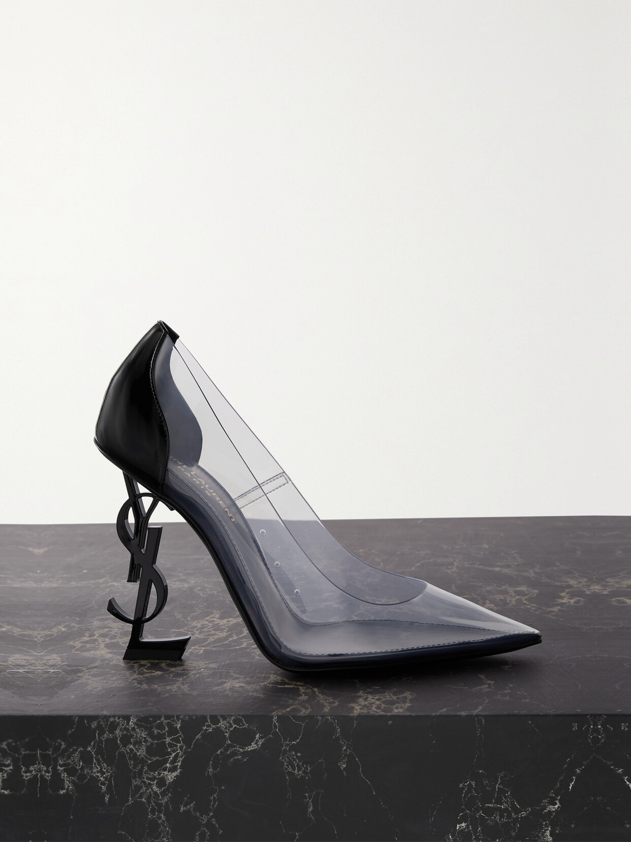 SAINT LAURENT OPYUM PATENT-LEATHER AND PVC PUMPS