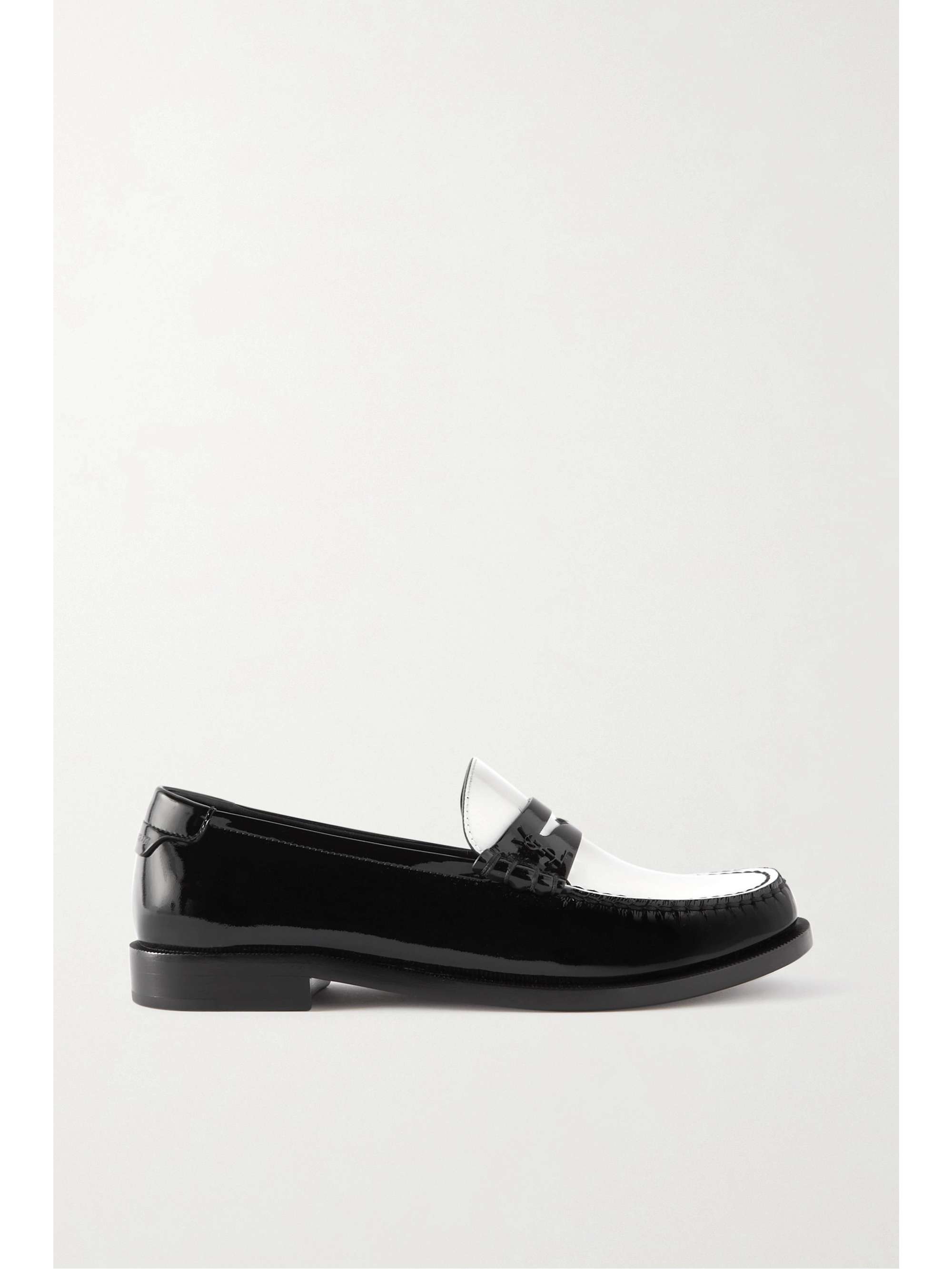 SAINT LAURENT Le Loafer two-tone patent-leather loafers