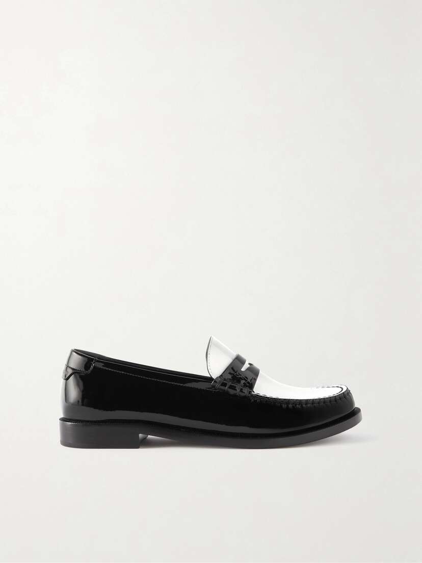 SAINT LAURENT Le Loafer Two-tone Patent-leather Loafers