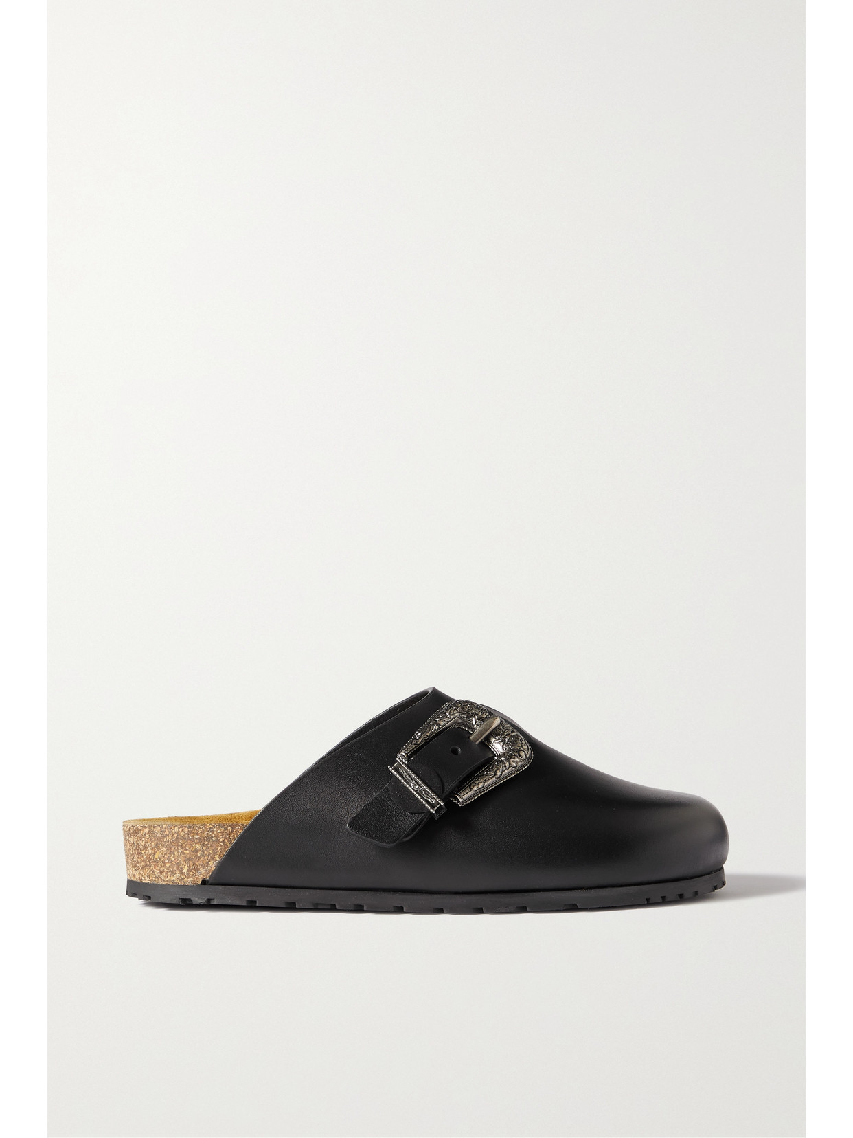 SAINT LAURENT JIMMY BUCKLED LEATHER CLOGS