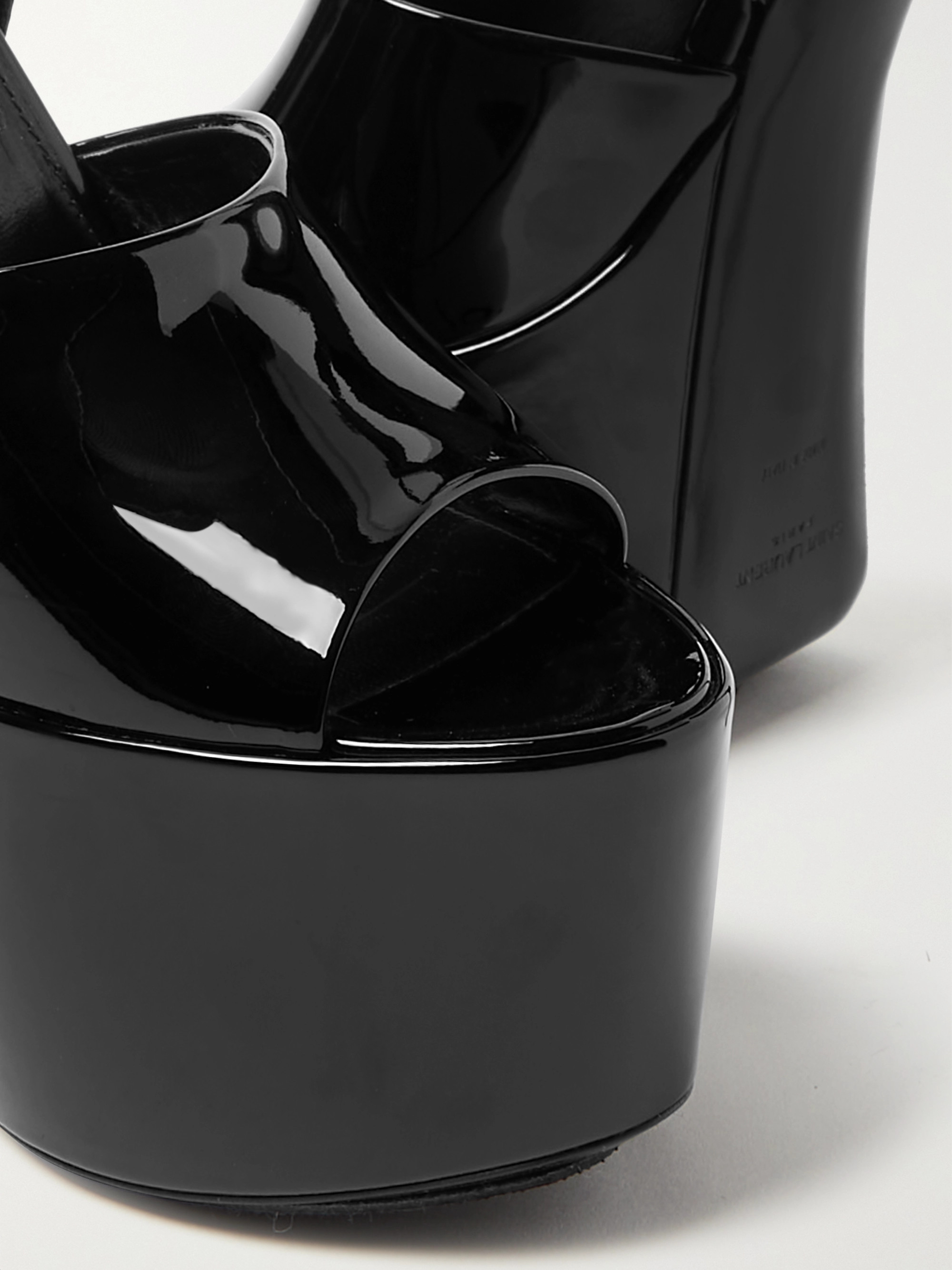 Saint Laurent Jodie patent-leather platform sandals thumbnail