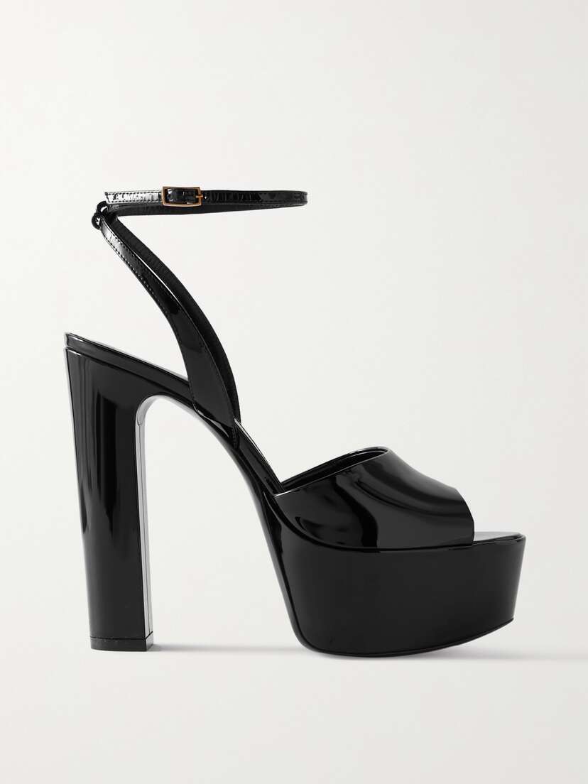 Saint Laurent Jodie Patent-leather Platform Sandals
