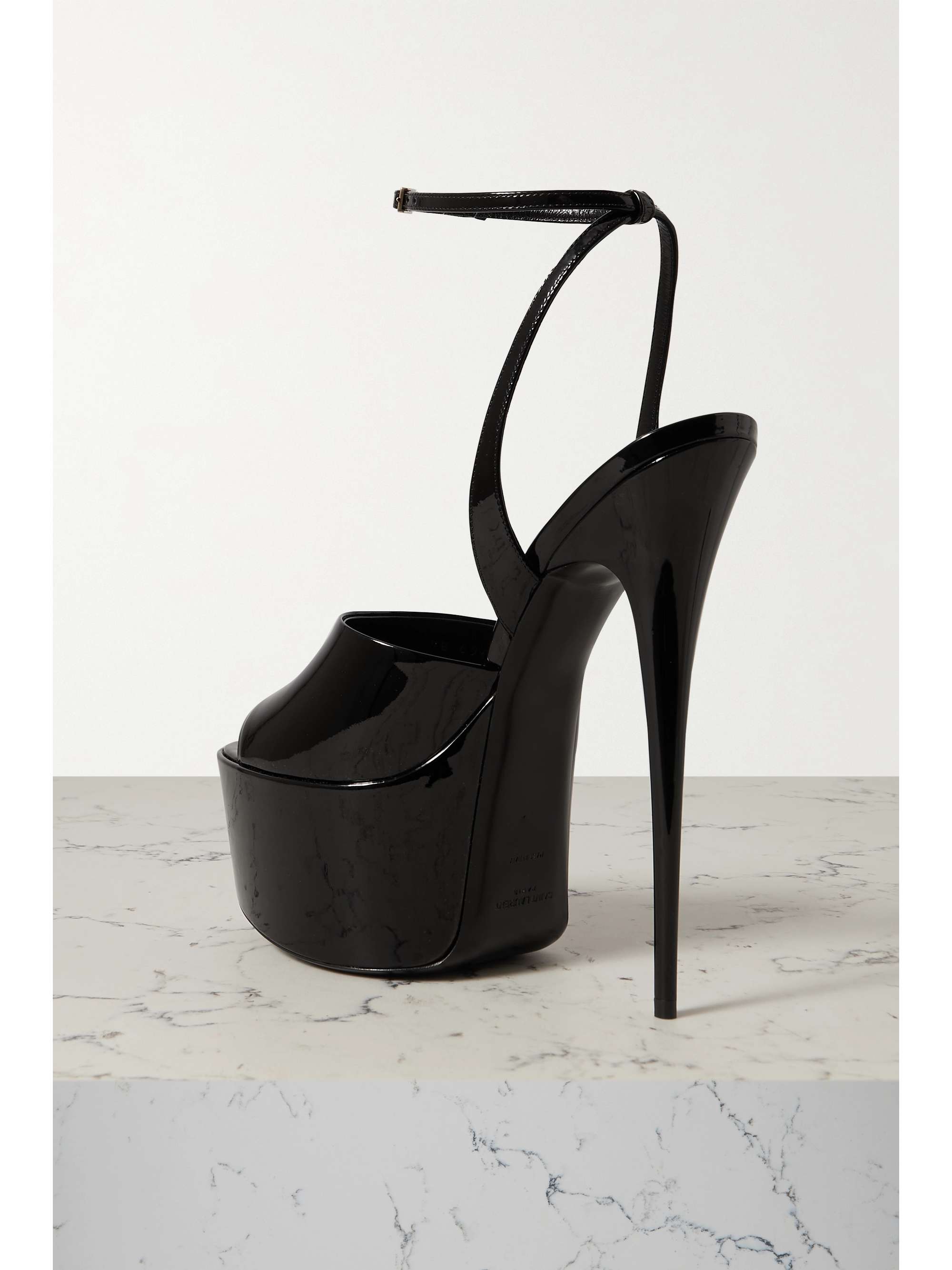 SAINT LAURENT Kika patent-leather platform sandals | NET-A-PORTER