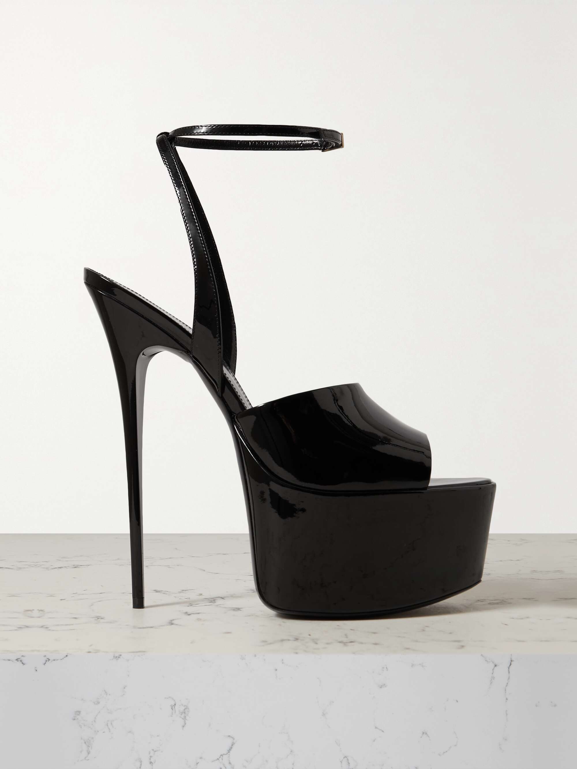 Black Kika patent-leather platform 