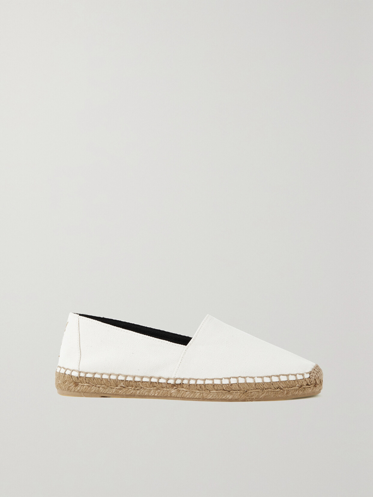 Saint Laurent White Monogramme Espadrilles In Cream