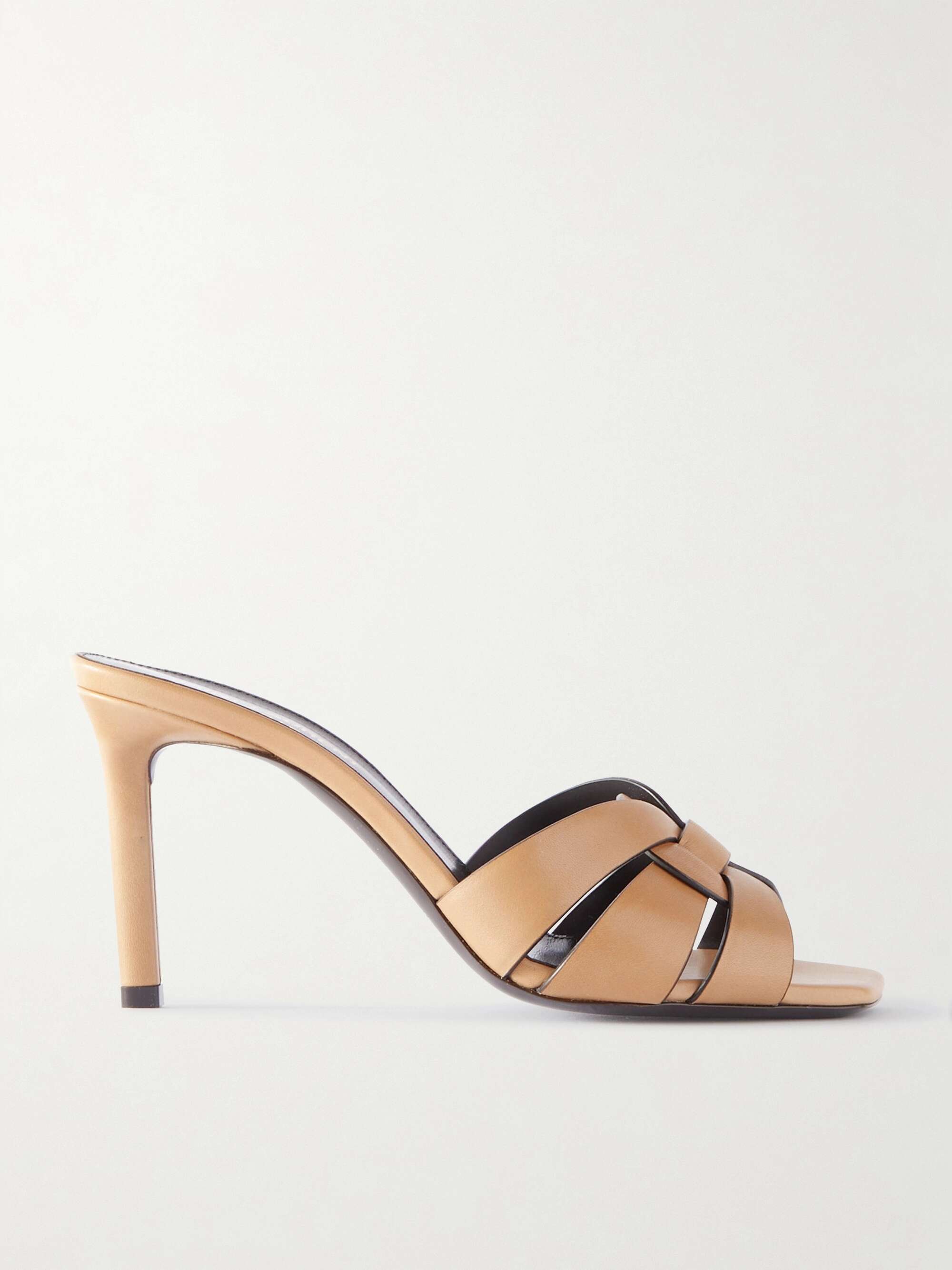 Tan Tribute woven leather mules | SAINT 