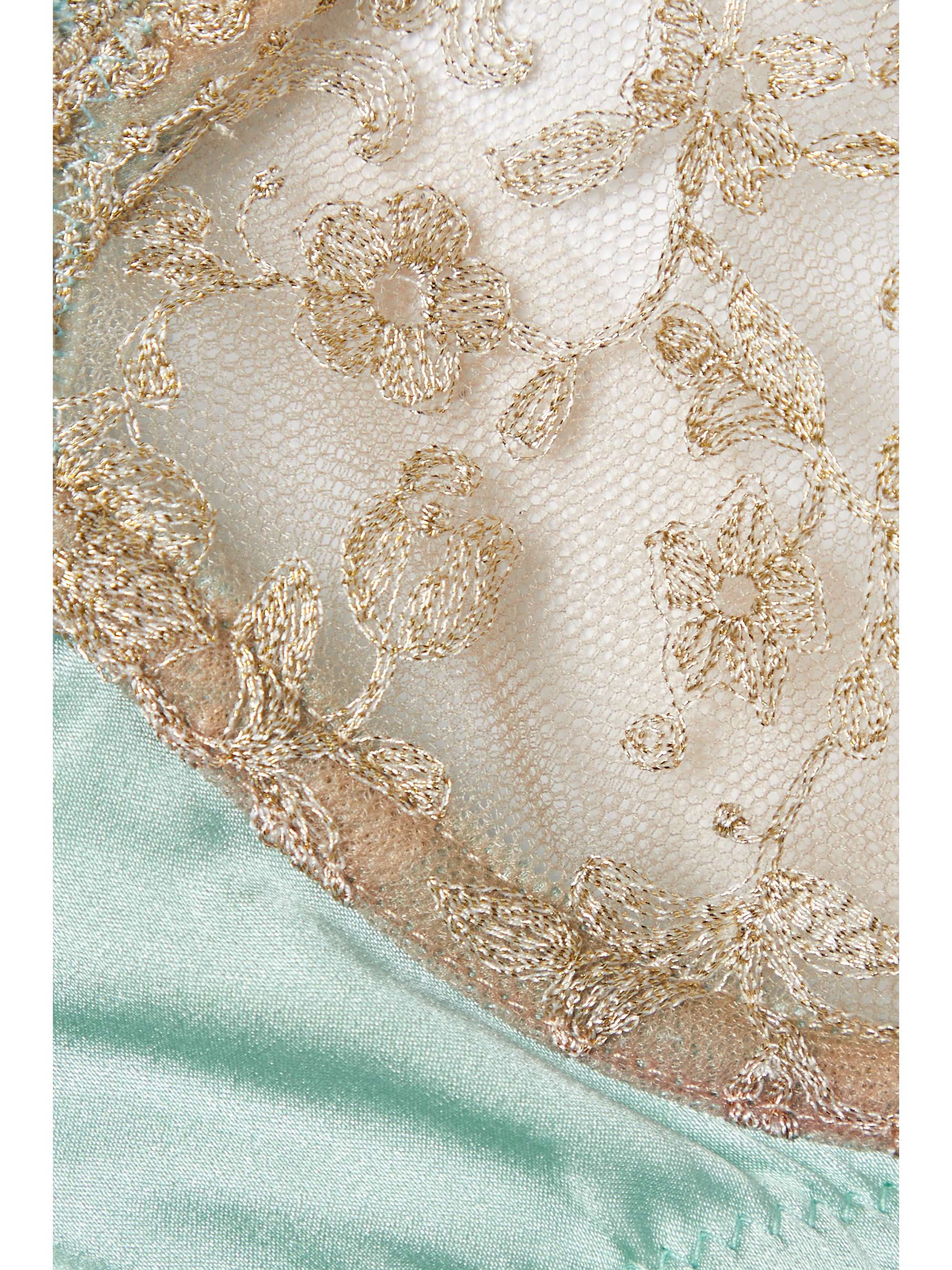 I.D. SARRIERI + NET SUSTAIN Lumiere Du Soleil organic silk-blend satin and embroidered tulle underwired soft-cup bra