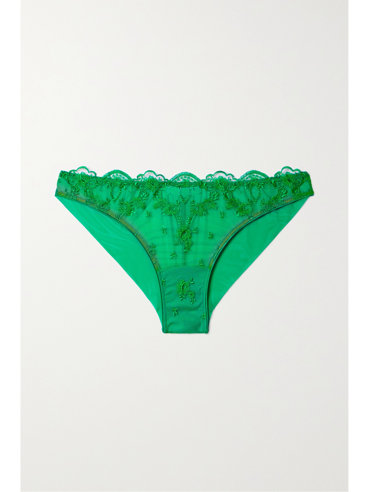 I.D. Sarrieri + Net Sustain Petal Bloom Embroidered Stretch-tulle Briefs