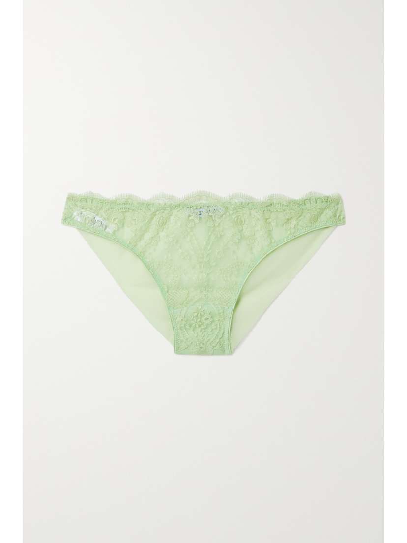 I.D. Sarrieri + Net Sustain Embroidered Tulle And Stretch-mesh Briefs