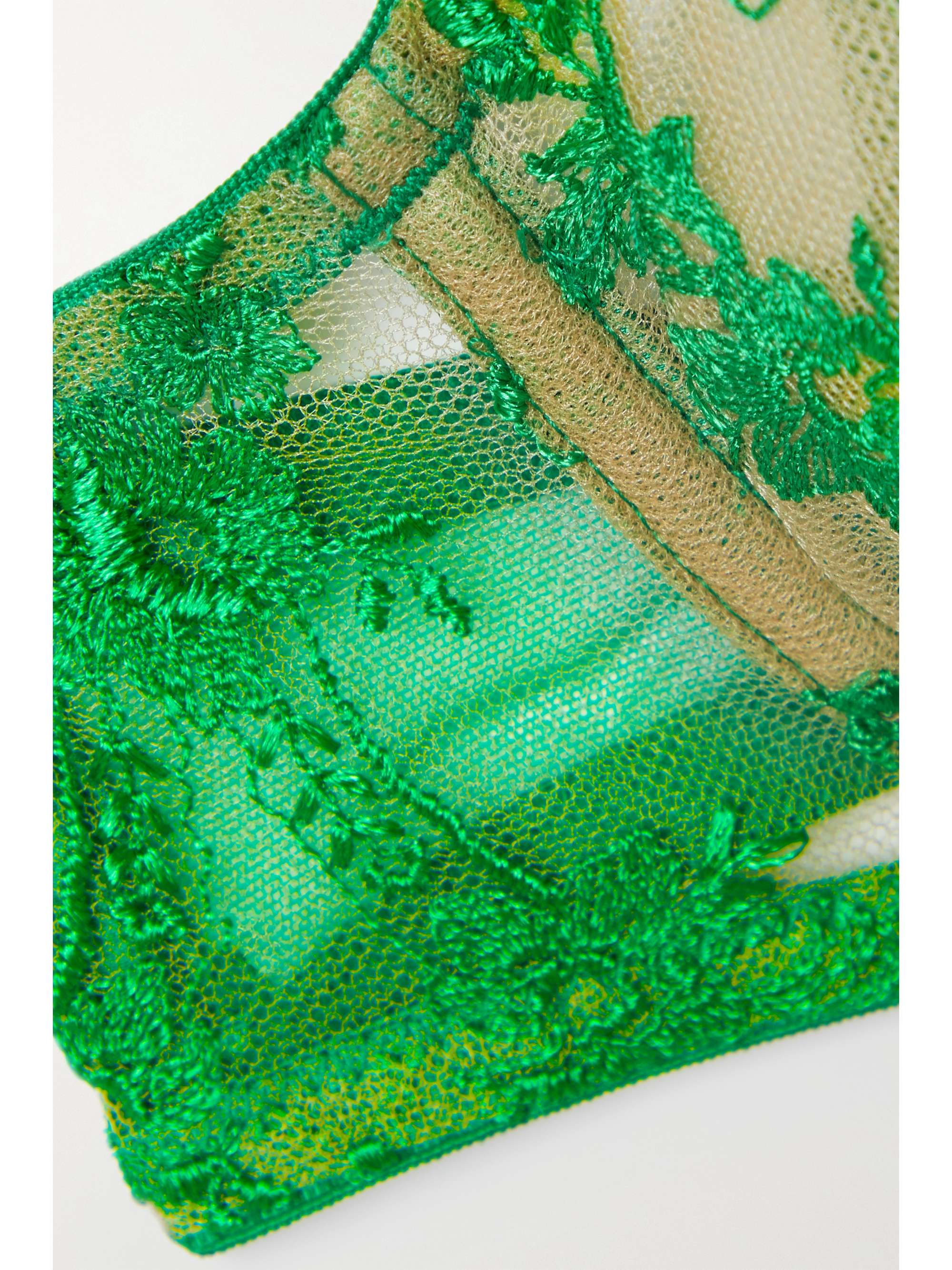 I.D. SARRIERI + NET SUSTAIN Petal Bloom embroidered tulle underwired balconette bra