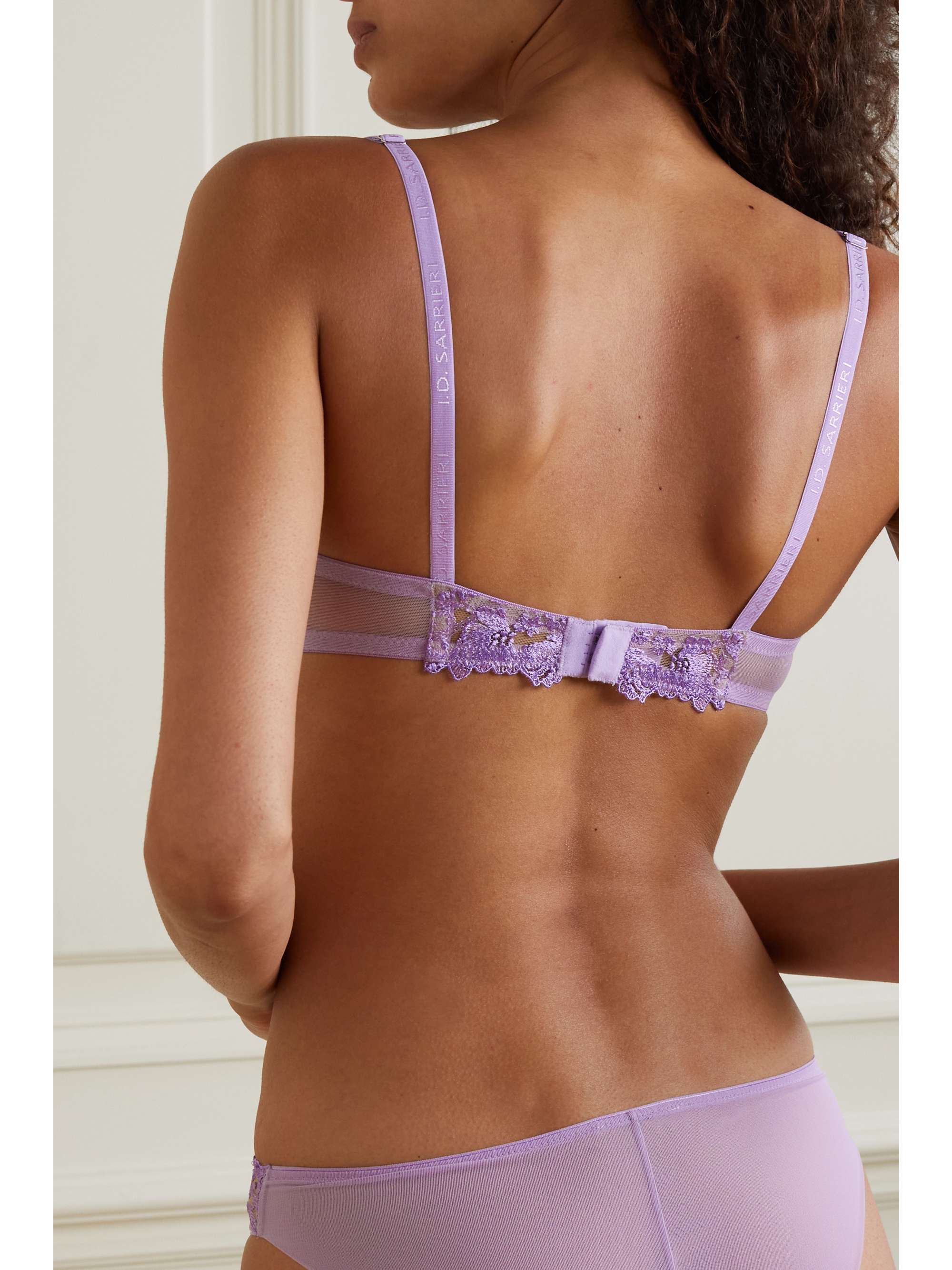 I.D. SARRIERI + NET SUSTAIN Colette embroidered tulle soft-cup triangle bra