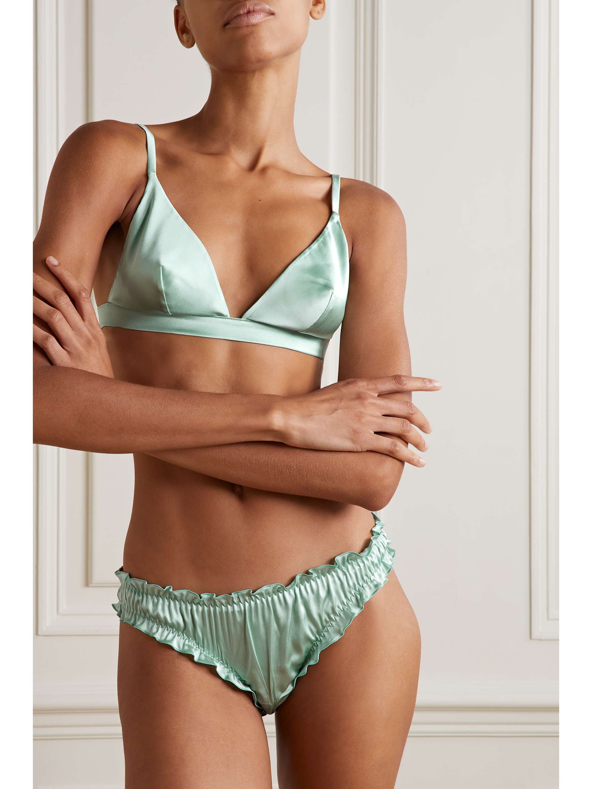 I.D. SARRIERI Lombard Street silk-blend satin soft-cup triangle bra