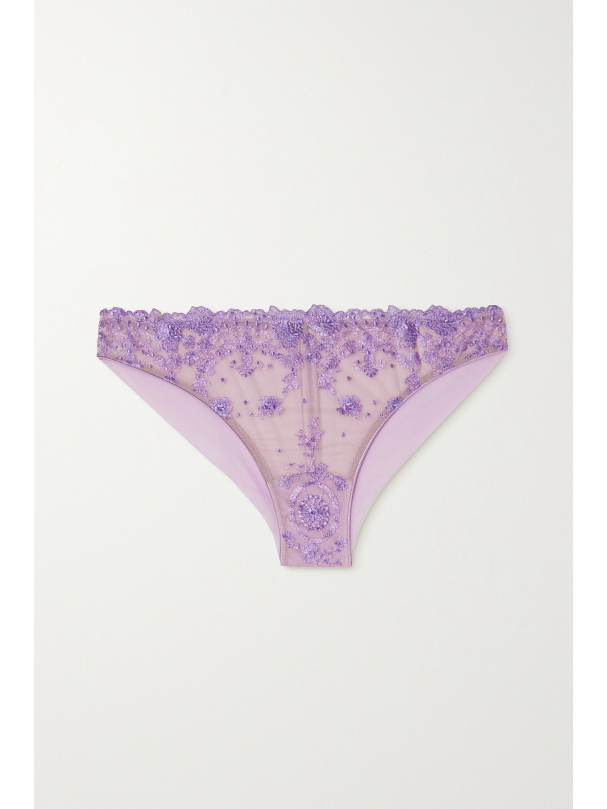 I.D. Sarrieri - + Net Sustain Colette Embroidered Tulle Briefs - Purple