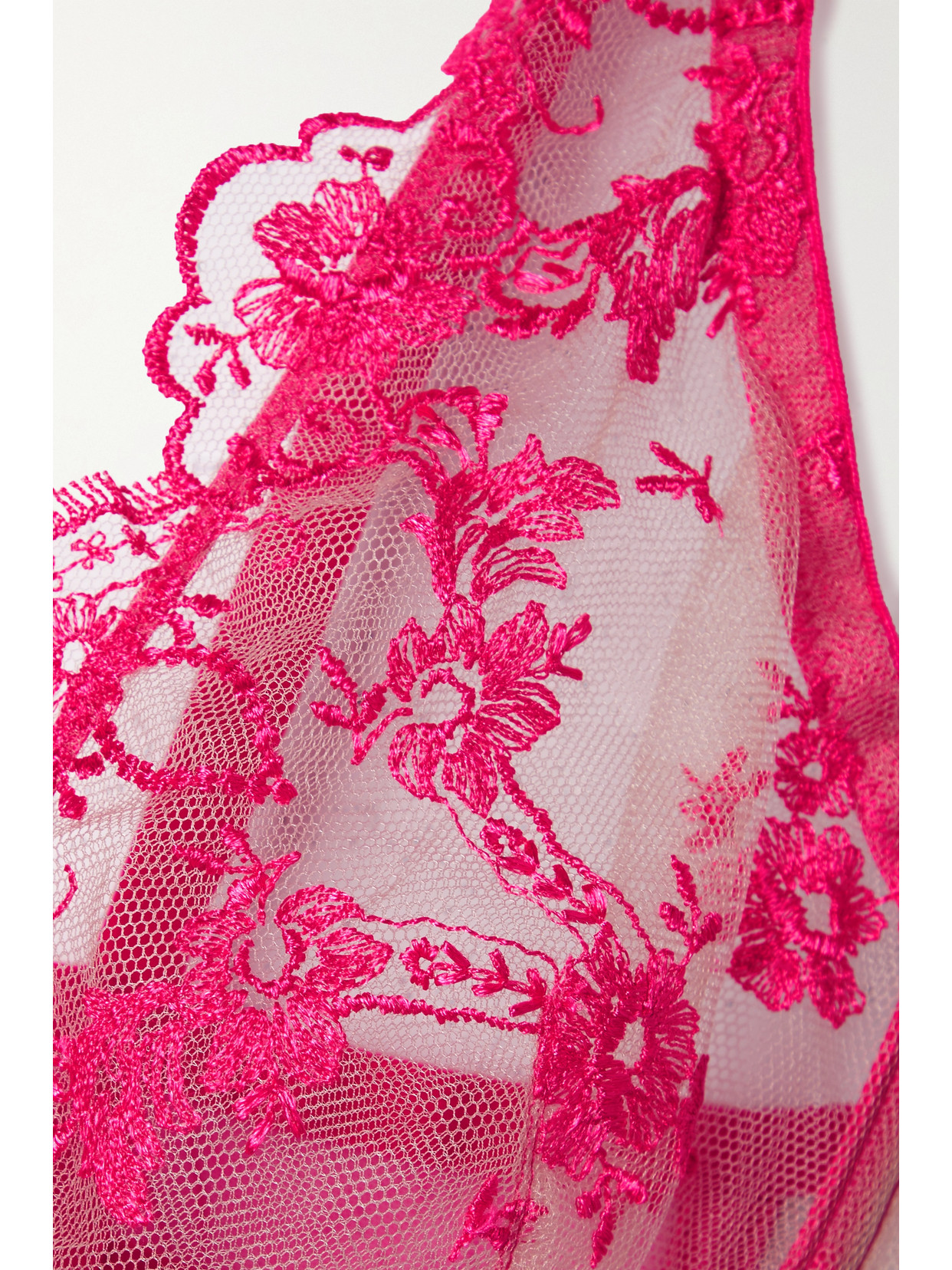 Id Sarrieri + Net Sustain Lolita Embroidered Tulle Underwired Triangle Bra In Pink