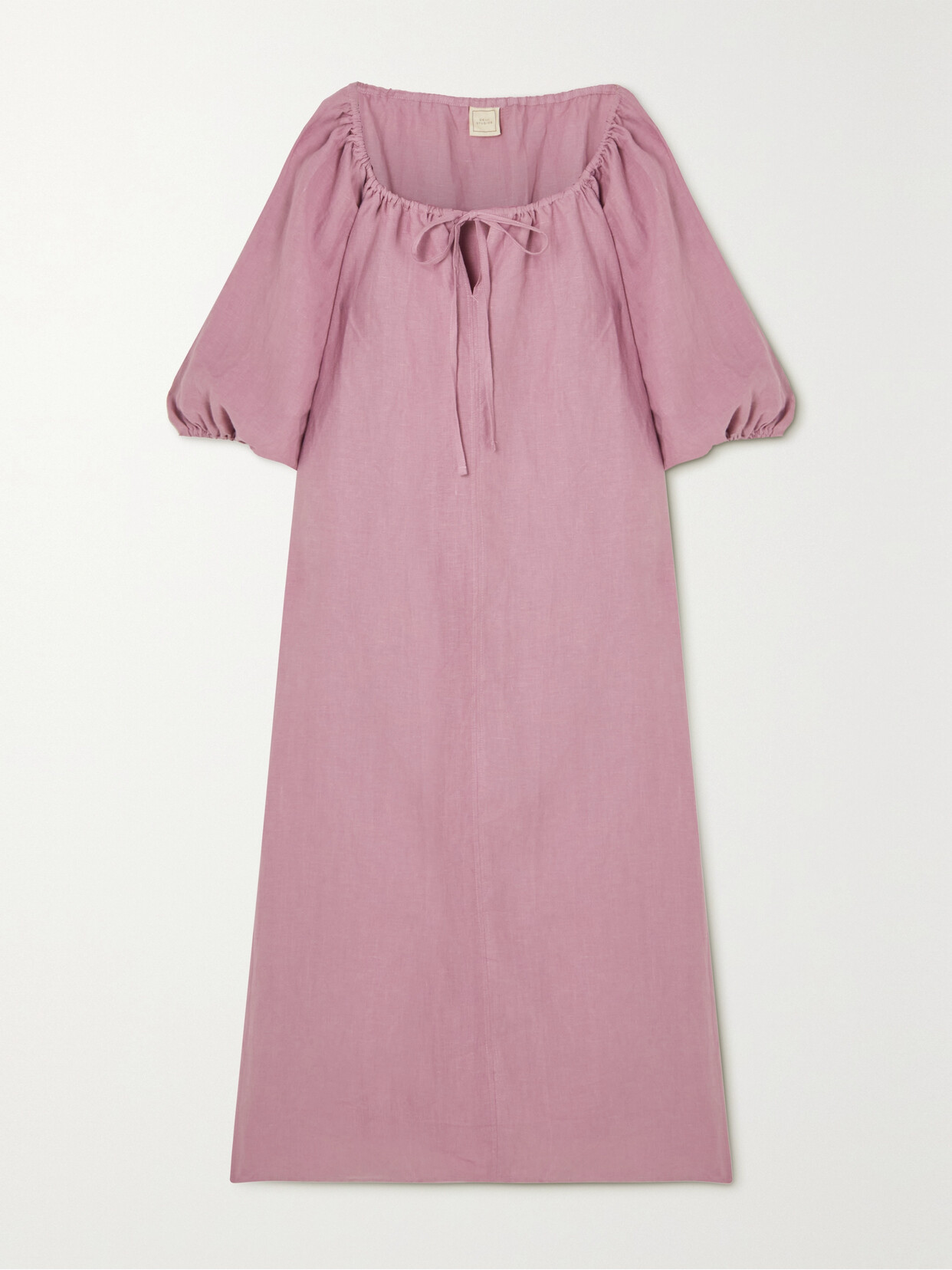 Deiji Studios - + Net Sustain The Blousy Gathered Washed-linen Midi Dress - Pink