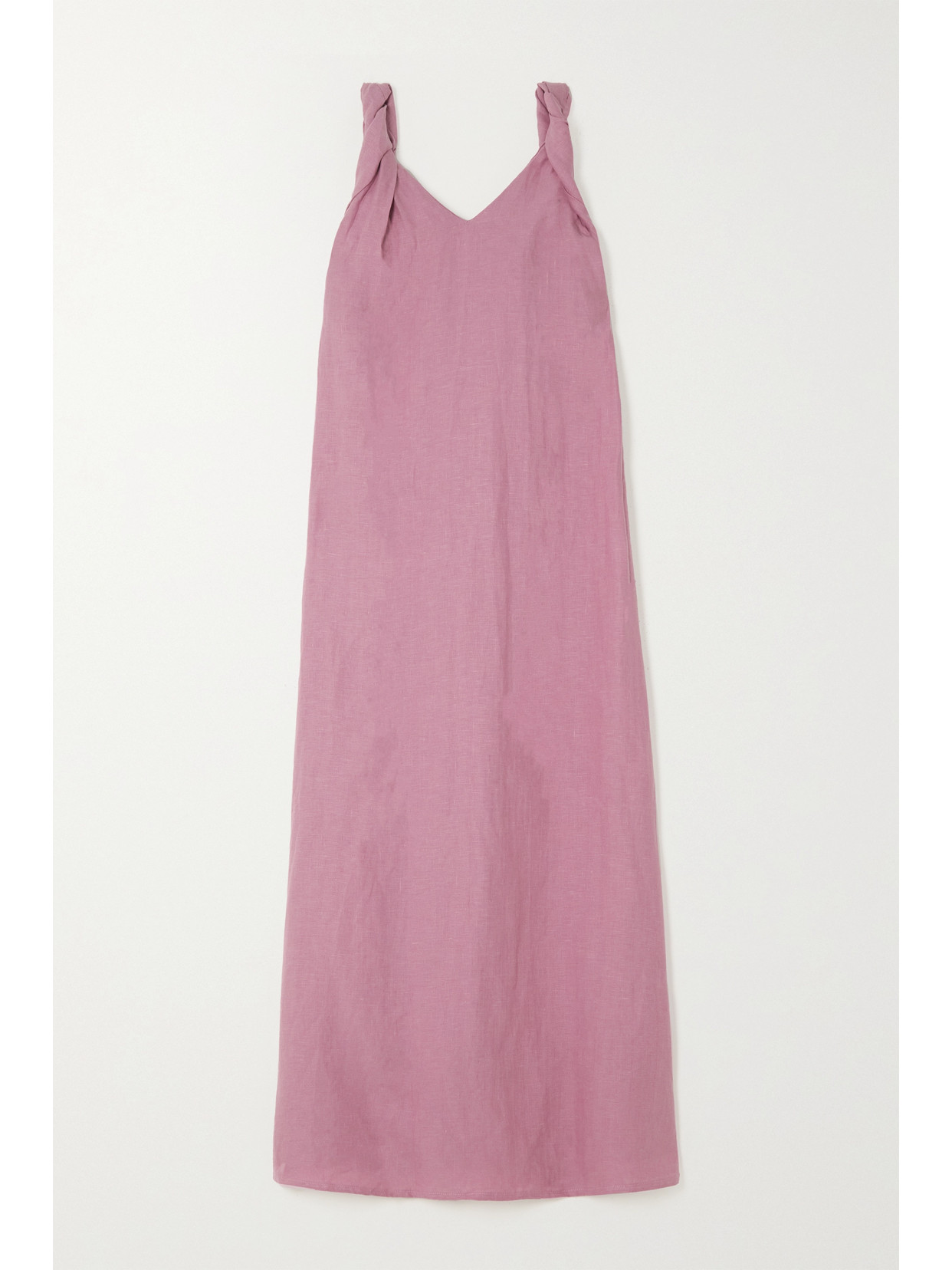 Deiji Studios The Turn Washed-linen Maxi Dress In Pink