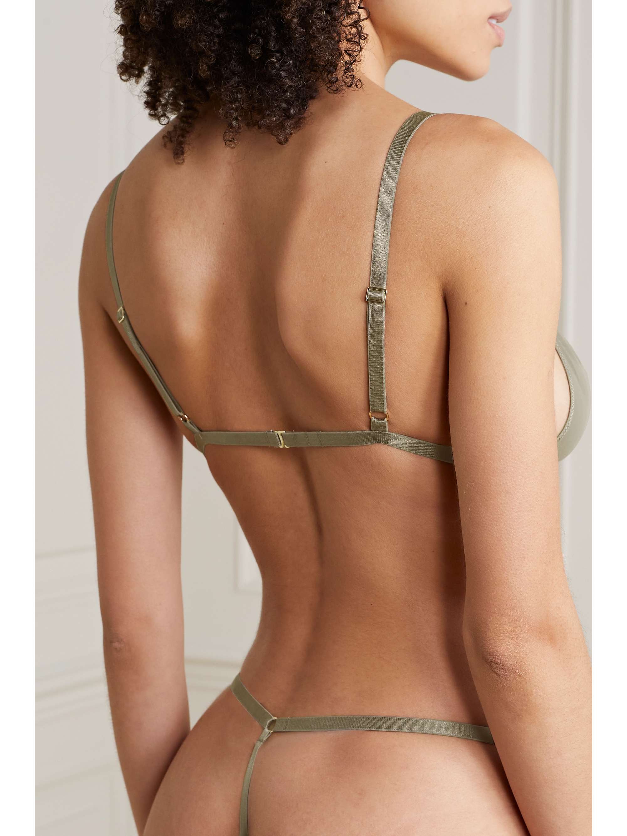 ANINE BING Edie stretch-tulle soft-cup triangle bra