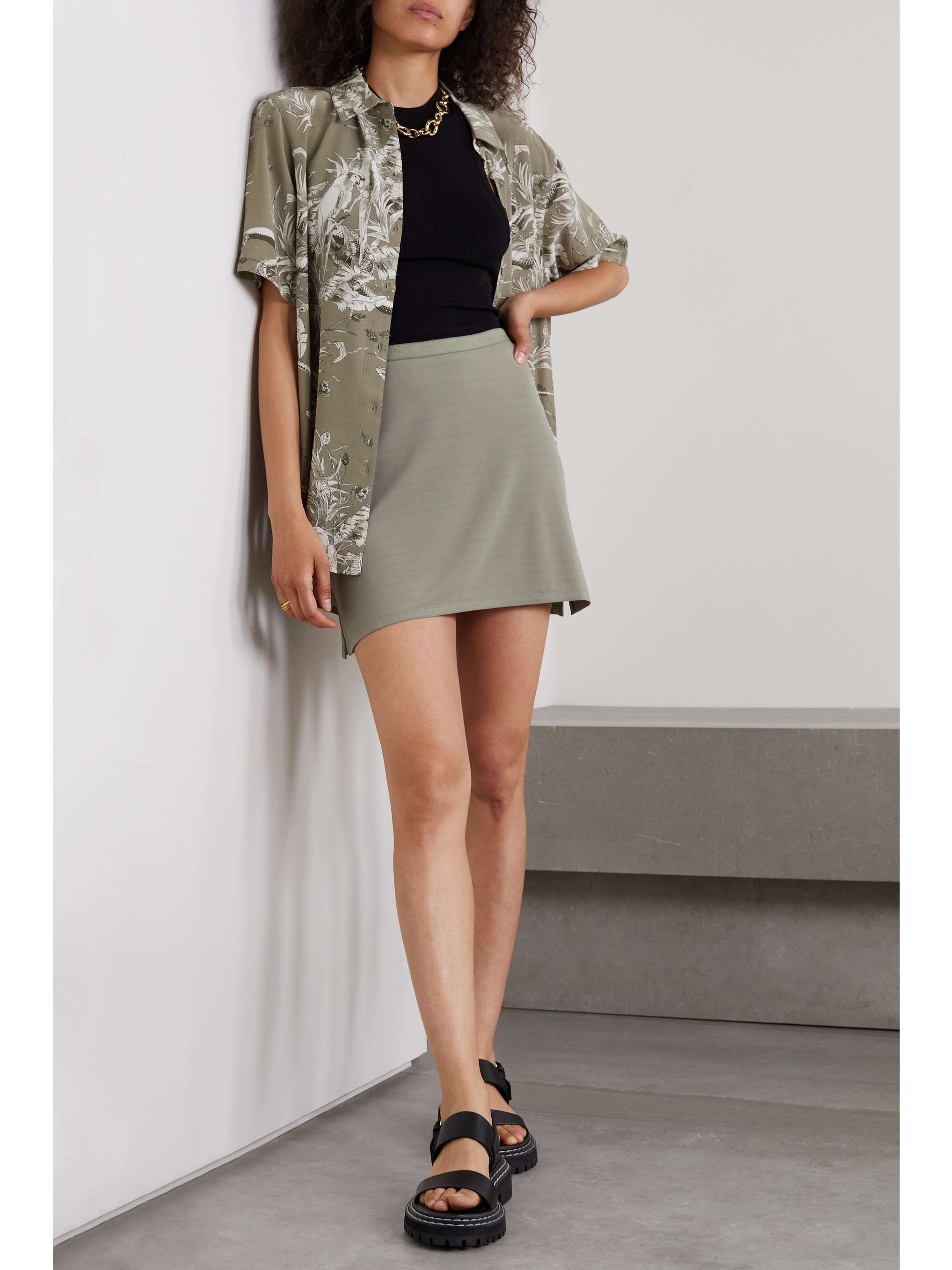 ANINE BING Elise stretch-jersey mini skirt