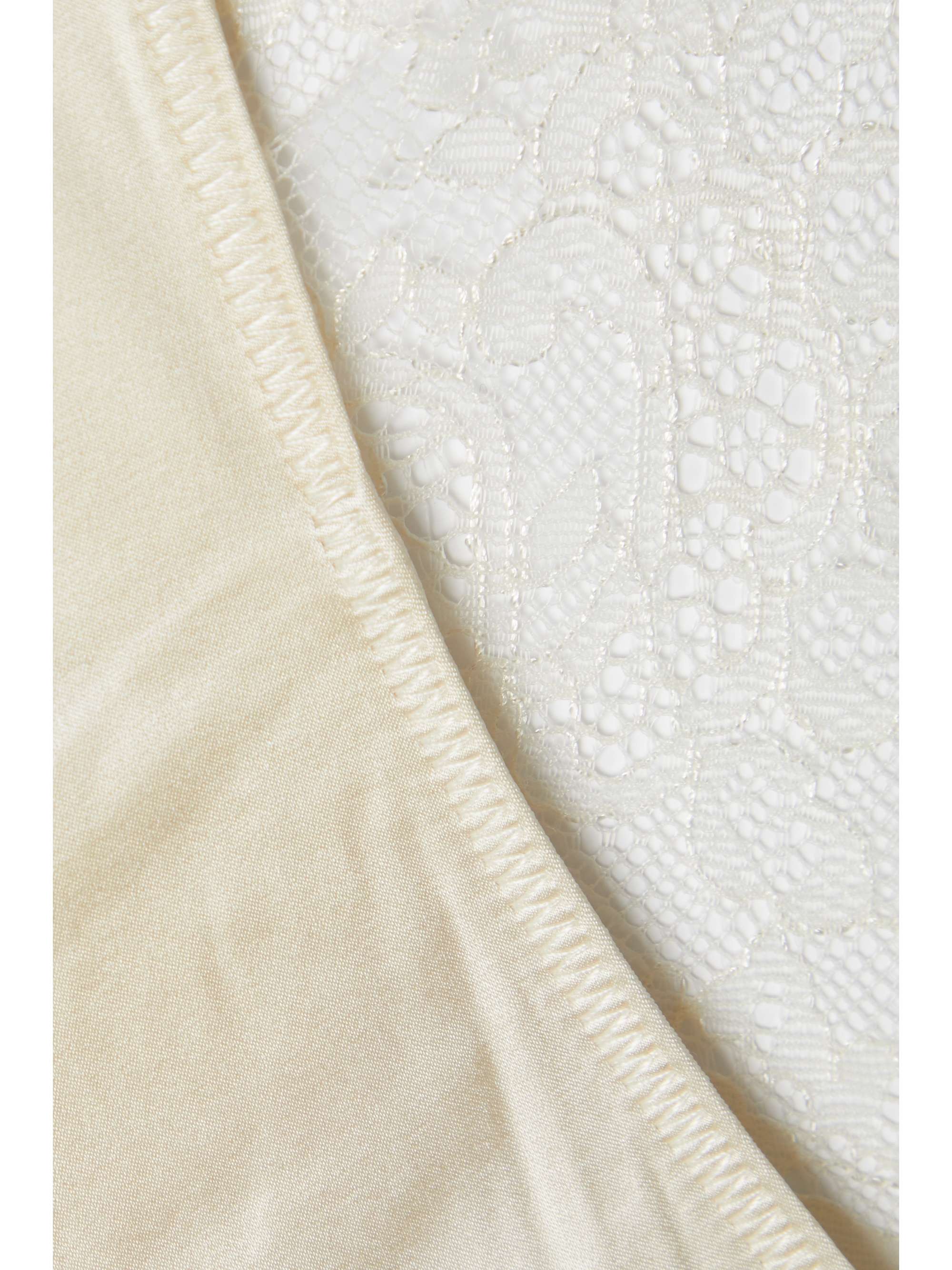 ANINE BING Yvette silk-blend Leavers lace and stretch-satin briefs