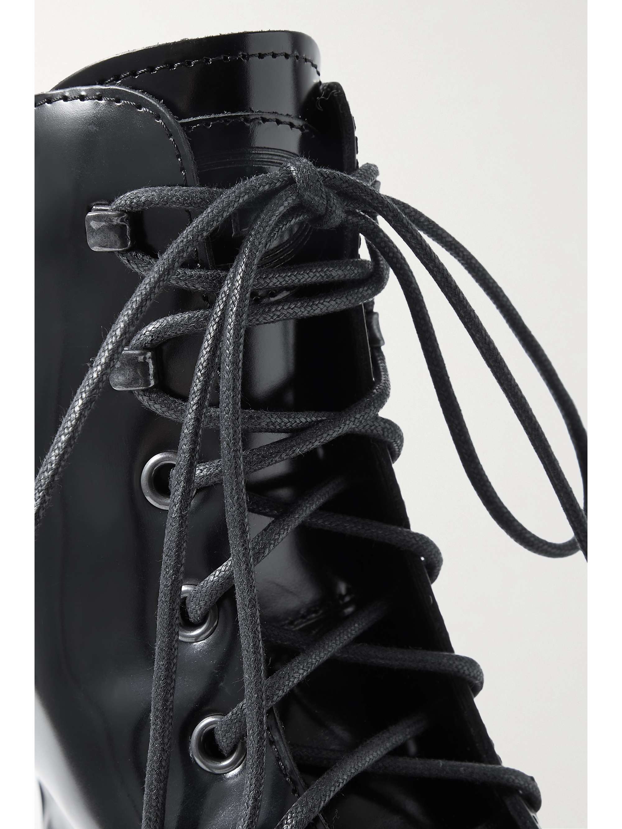TOD'S Gommini glossed-leather lace-up ankle boots