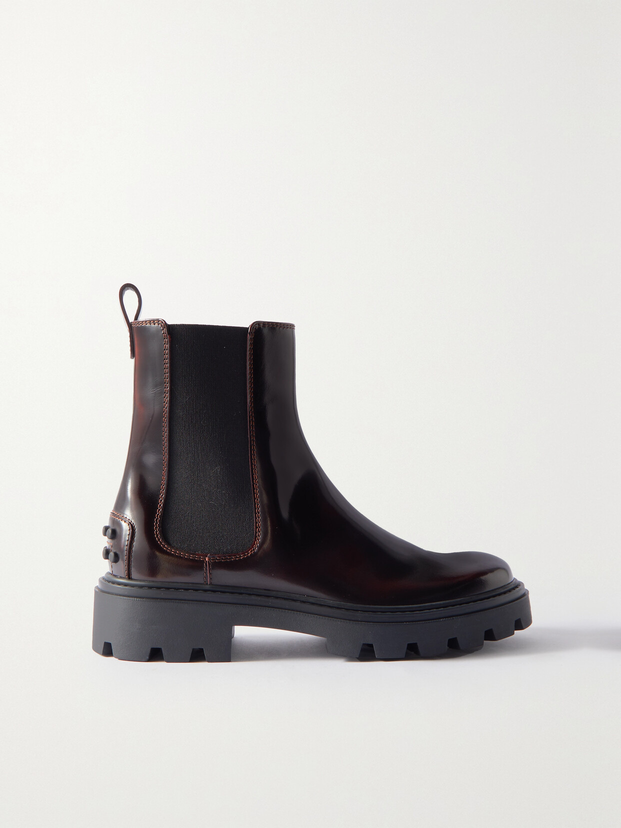 Tod's Gomma Pesante Glossed-leather Chelsea Boots - Brown